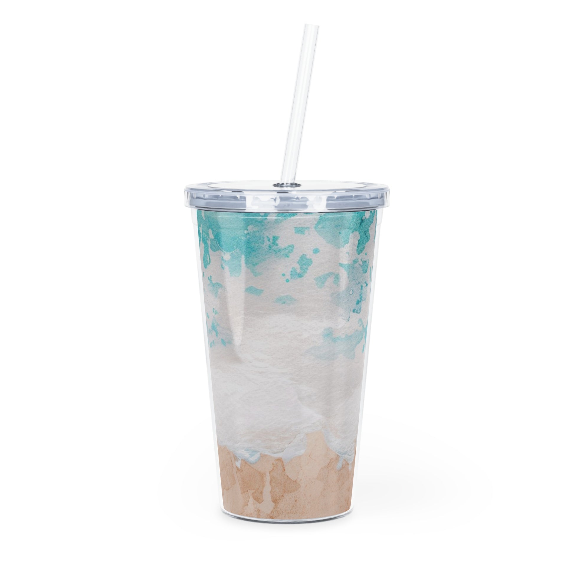Seashore Plastic Tumbler with Straw, Artsulli - Art is Long, Life is Short, Mug, Size, 20oz, Color, Transparent, , , 29162274248539426236