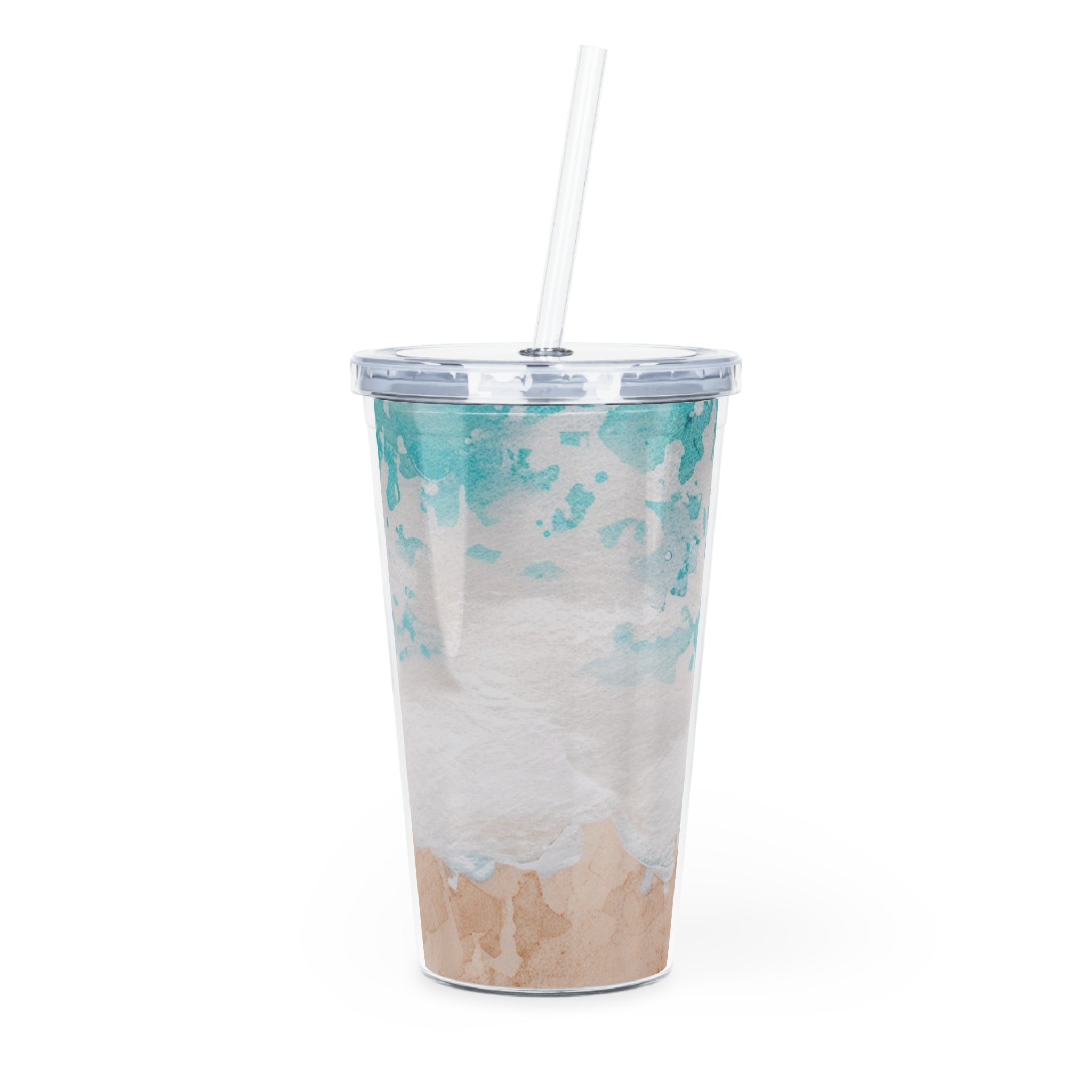 Seashore Plastic Tumbler with Straw, Artsulli - Art is Long, Life is Short, Mug, Size, 20oz, Color, Transparent, , , 29162274248539426236