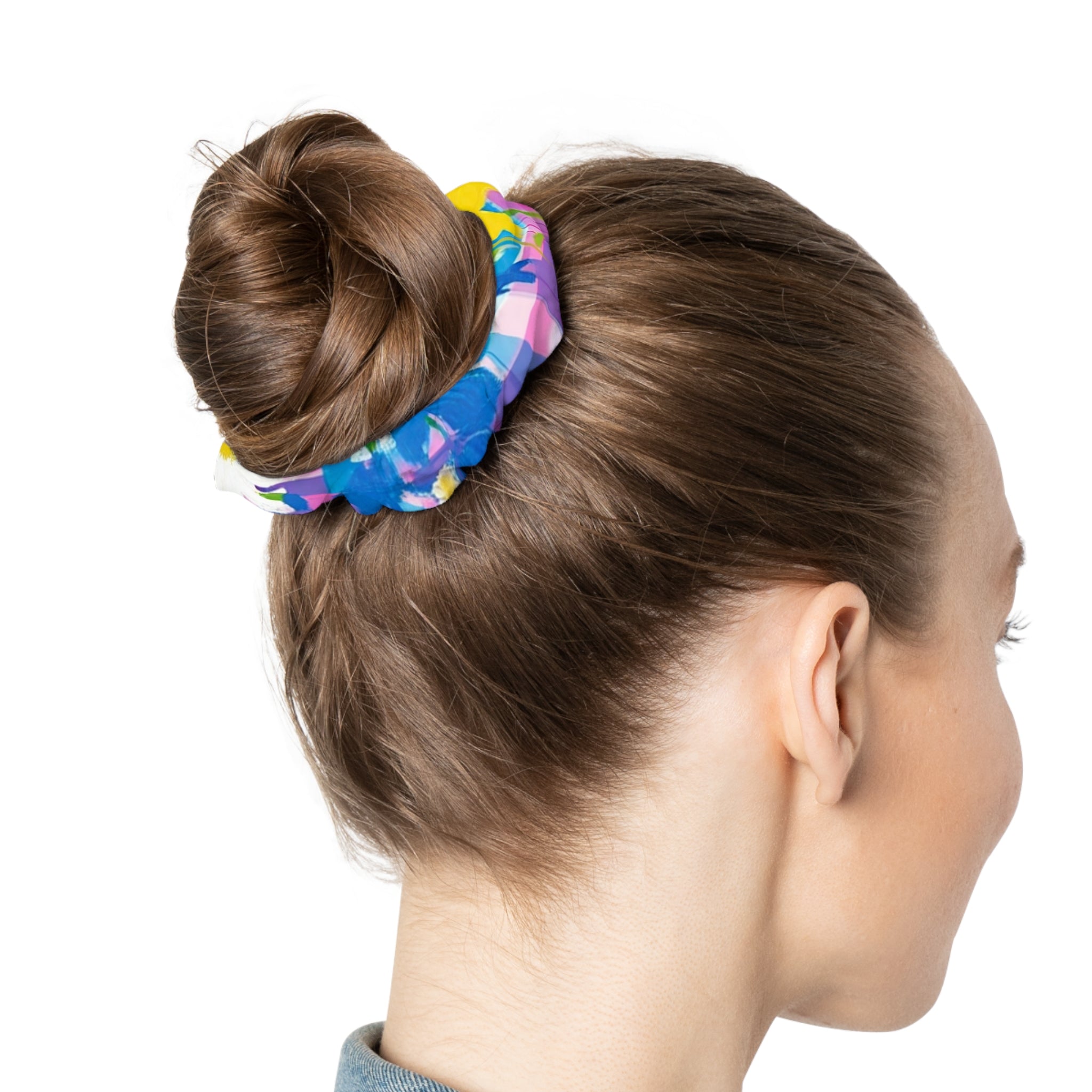 Plaid Garden Pink and Purple Scrunchie, Artsulli - Art is Long, Life is Short, Accessories, , , , , , , 