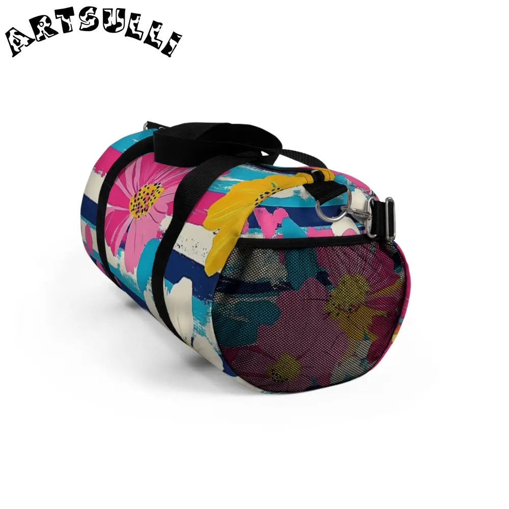 JAKKOUTTHEBXX Dayglo Floral Stripes II Multi-Color Duffel Bag
