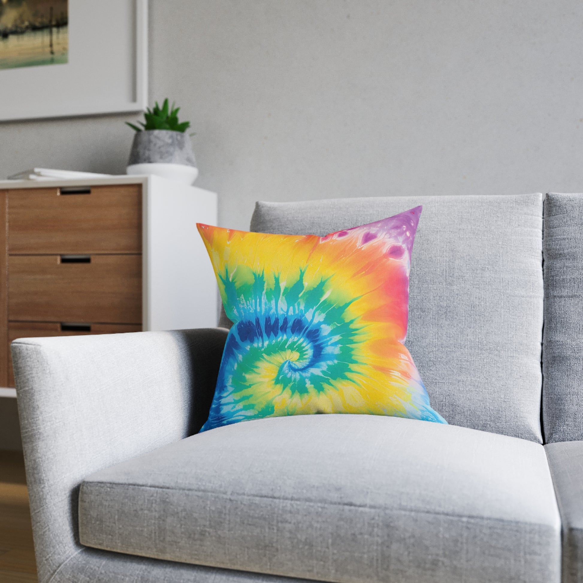 Tie Dye Square Pillow, Artsulli - Art is Long, Life is Short, Home Decor, , , , , , , 