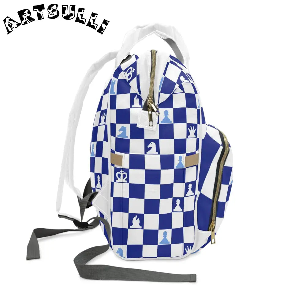JAKKOUTTHEBXX Checkerboard Chess Diaper Backpack with Pocket Displays 2025