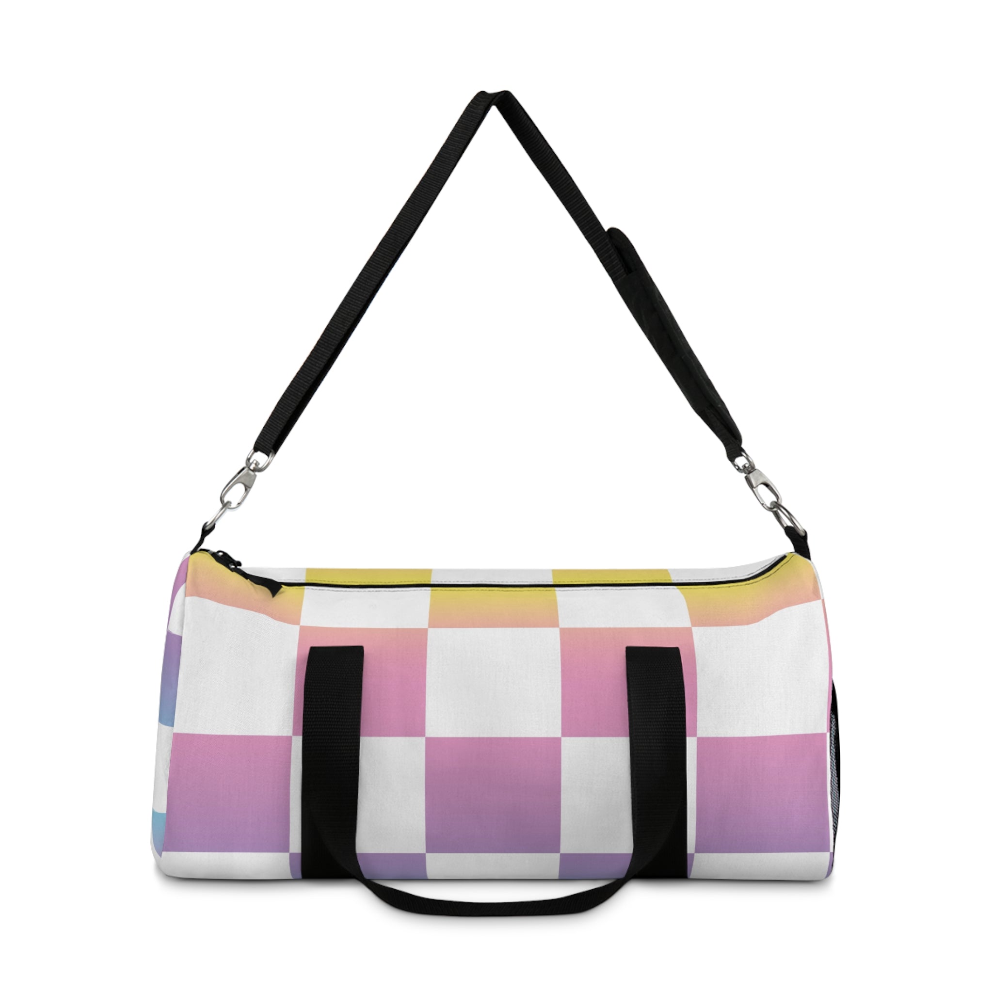 Vaporwave Check II Duffel Bag, Artsulli - Art is Long, Life is Short, Bags, , , , , , , 