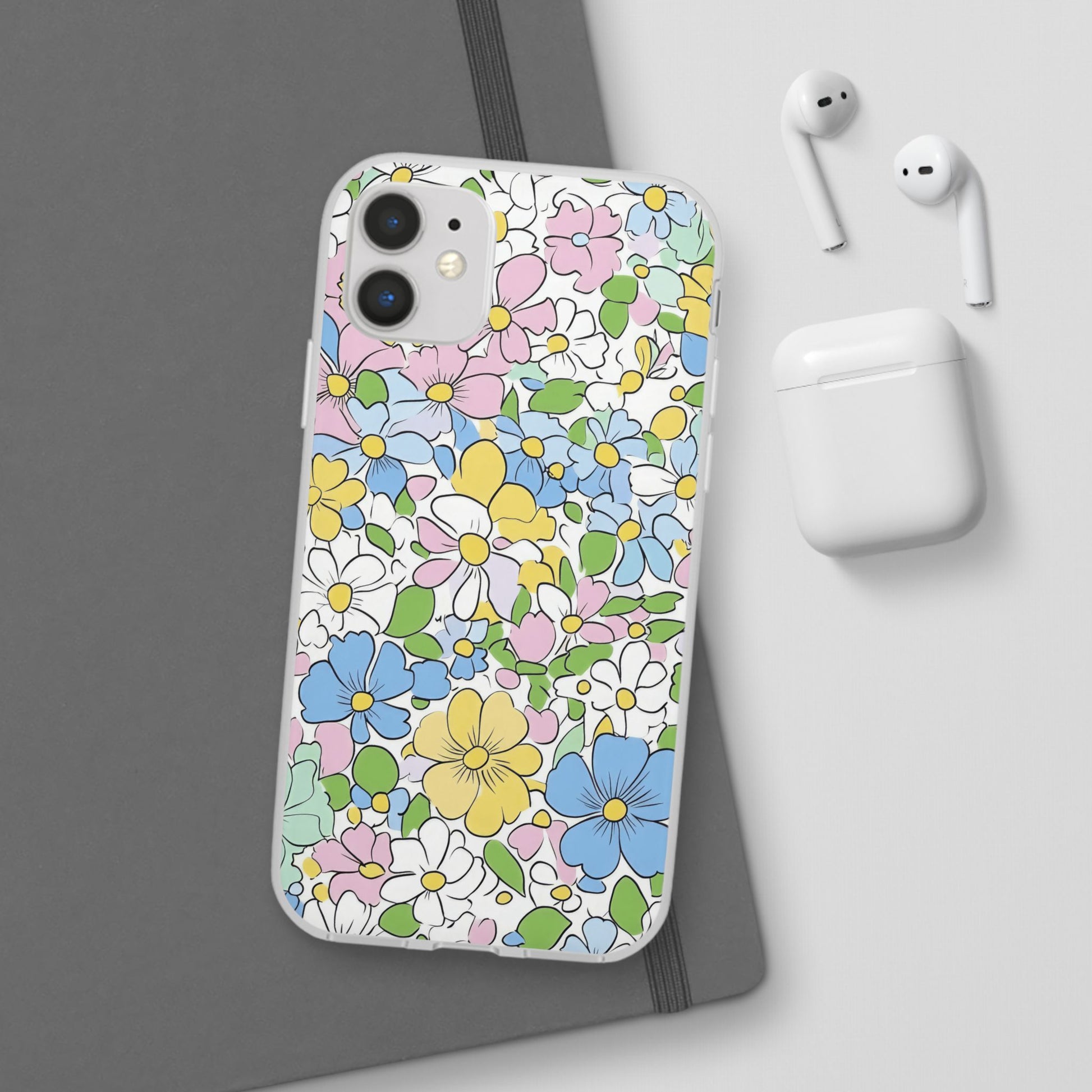 Colorful Floral Clear Flexi Case, Artsulli - Art is Long, Life is Short, Phone Case, , , , , , , 