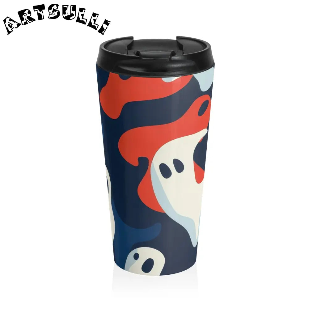 JAKKOUTTHEBXX Camo Ghosts Stainless Steel Travel Mug JAKKOUTTHEBXX