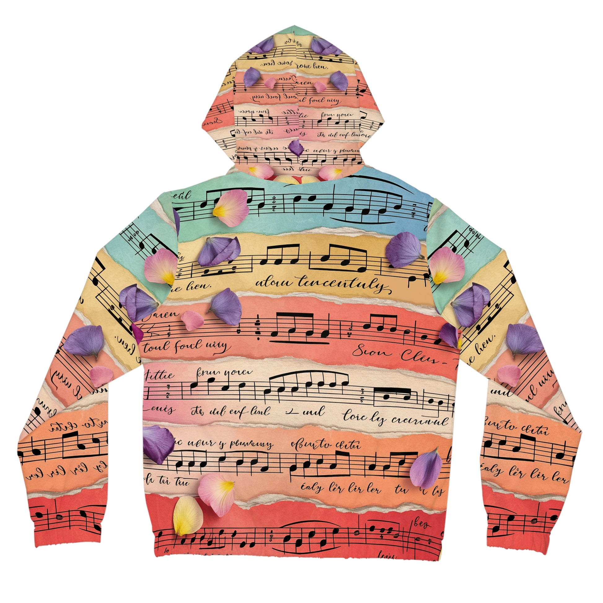 Torn Type Beat Sheet Music Multi-Color Women’s Full-Zip Hoodie (AOP), Artsulli - Art is Long, Life is Short, All Over Prints, , , , , , , 