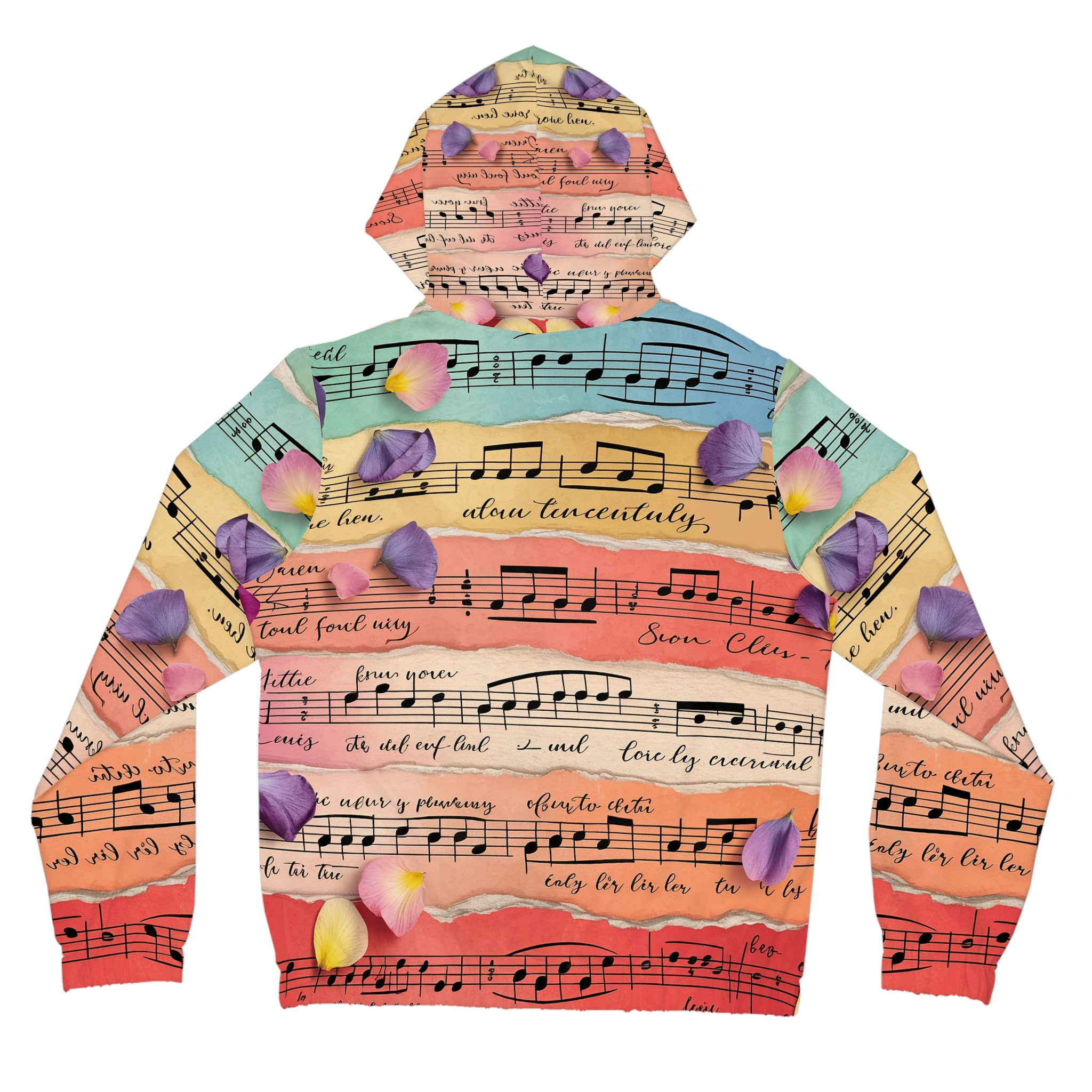 Torn Type Beat Sheet Music Multi-Color Women’s Full-Zip Hoodie (AOP), Artsulli - Art is Long, Life is Short, All Over Prints, , , , , , , 