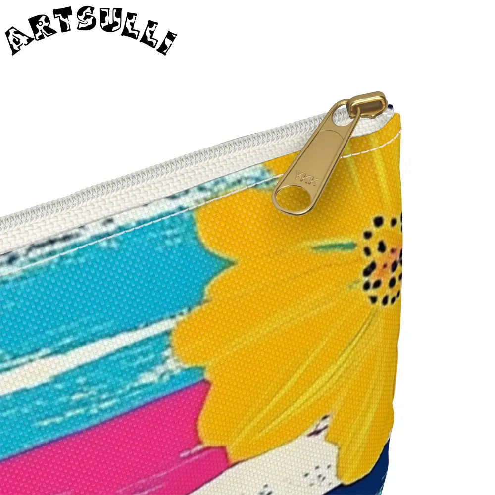 JAKKOUTTHEBXX Dayglo Floral Stripes II Multi-Color Accessory Pouch