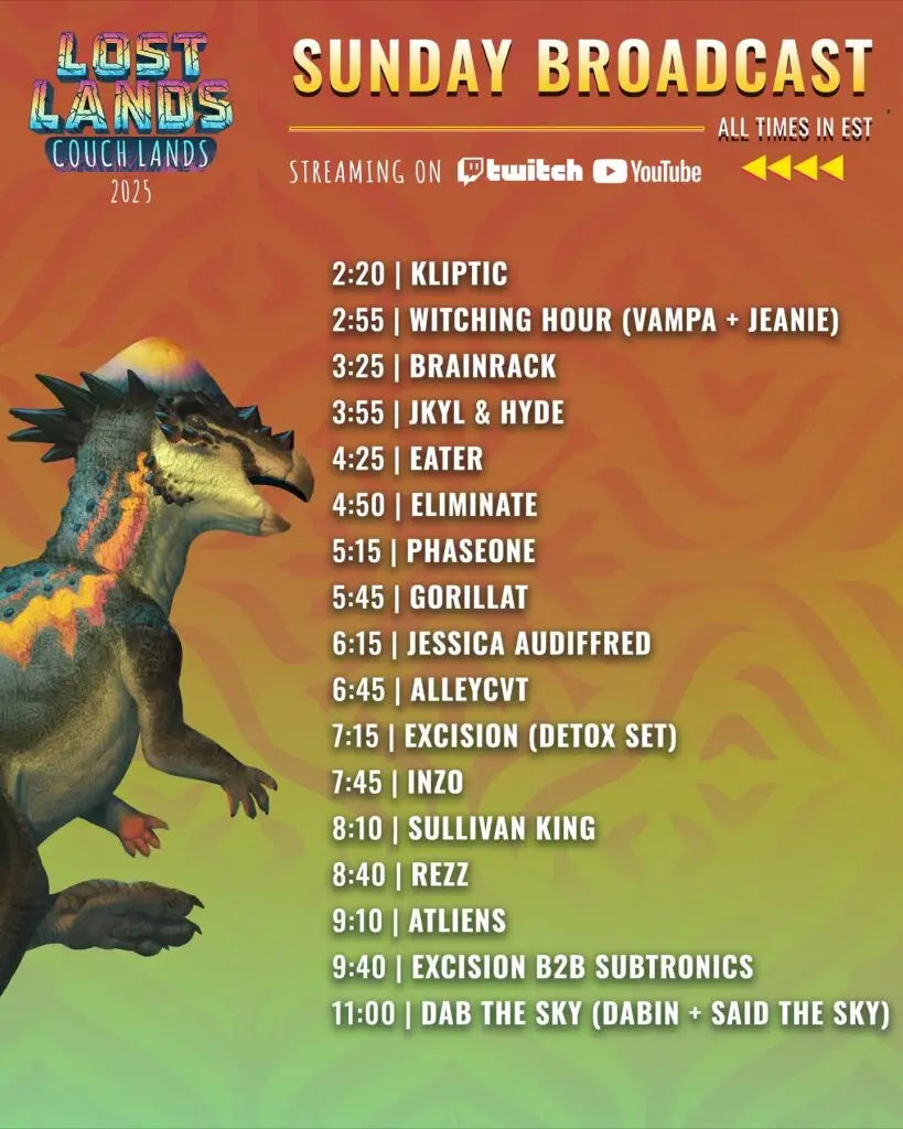 Lost Lands' Couch Lands 2025 - Schedule Sunday