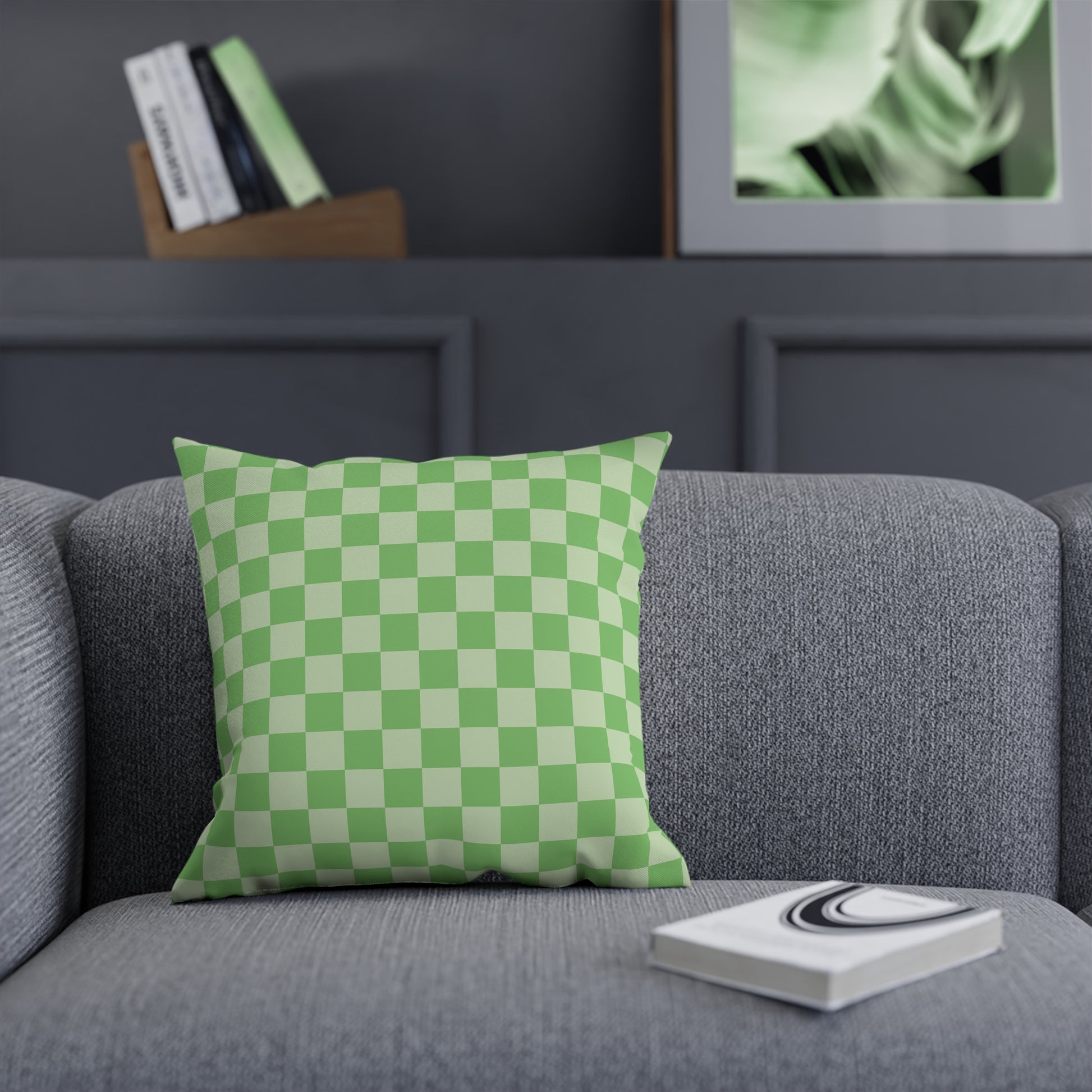Checkerboard Green Cushion, Artsulli - Art is Long, Life is Short, Home Decor, , , , , , , 