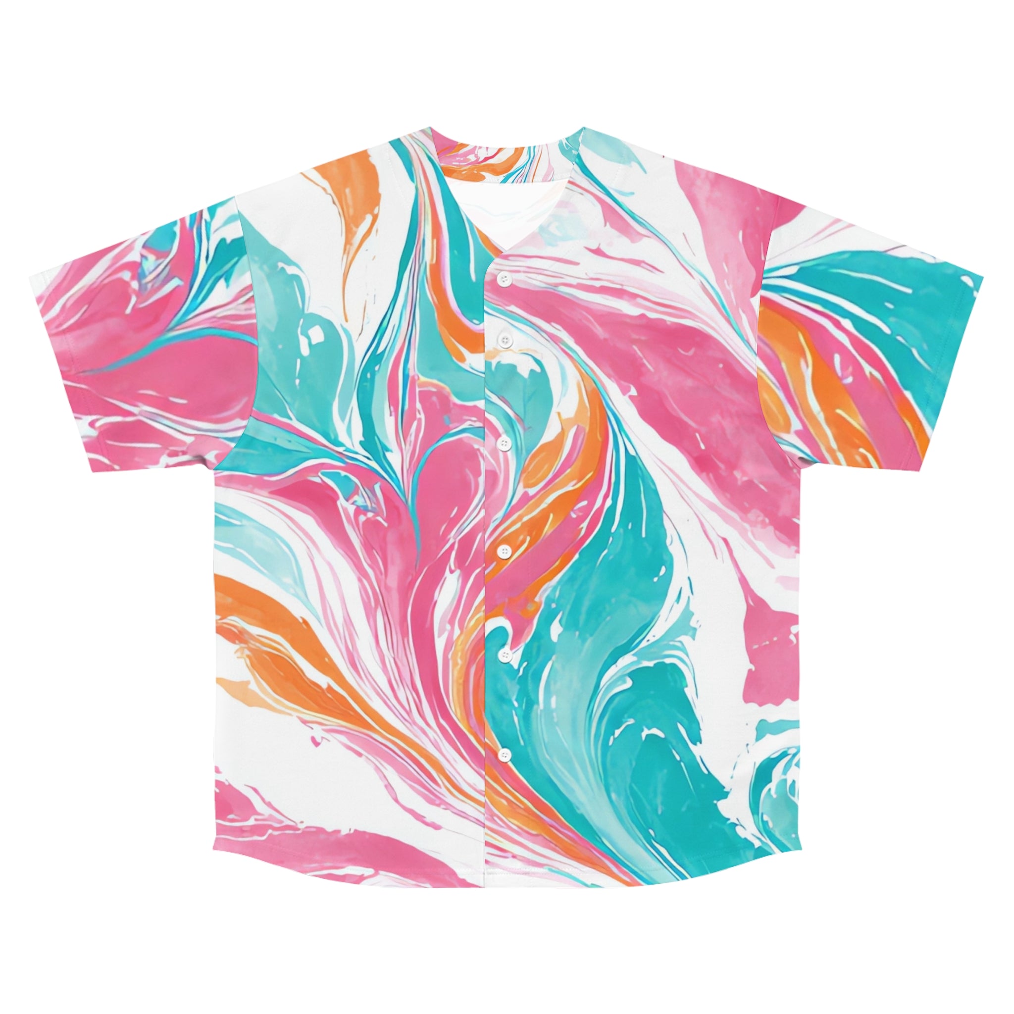 Liquid Pastel Spill Multi-Color Men's Baseball Jersey (AOP), Artsulli - Art is Long, Life is Short, All Over Prints, Size, S, Color, Seam thread color automatically matched to design, , , 11314468202695751650