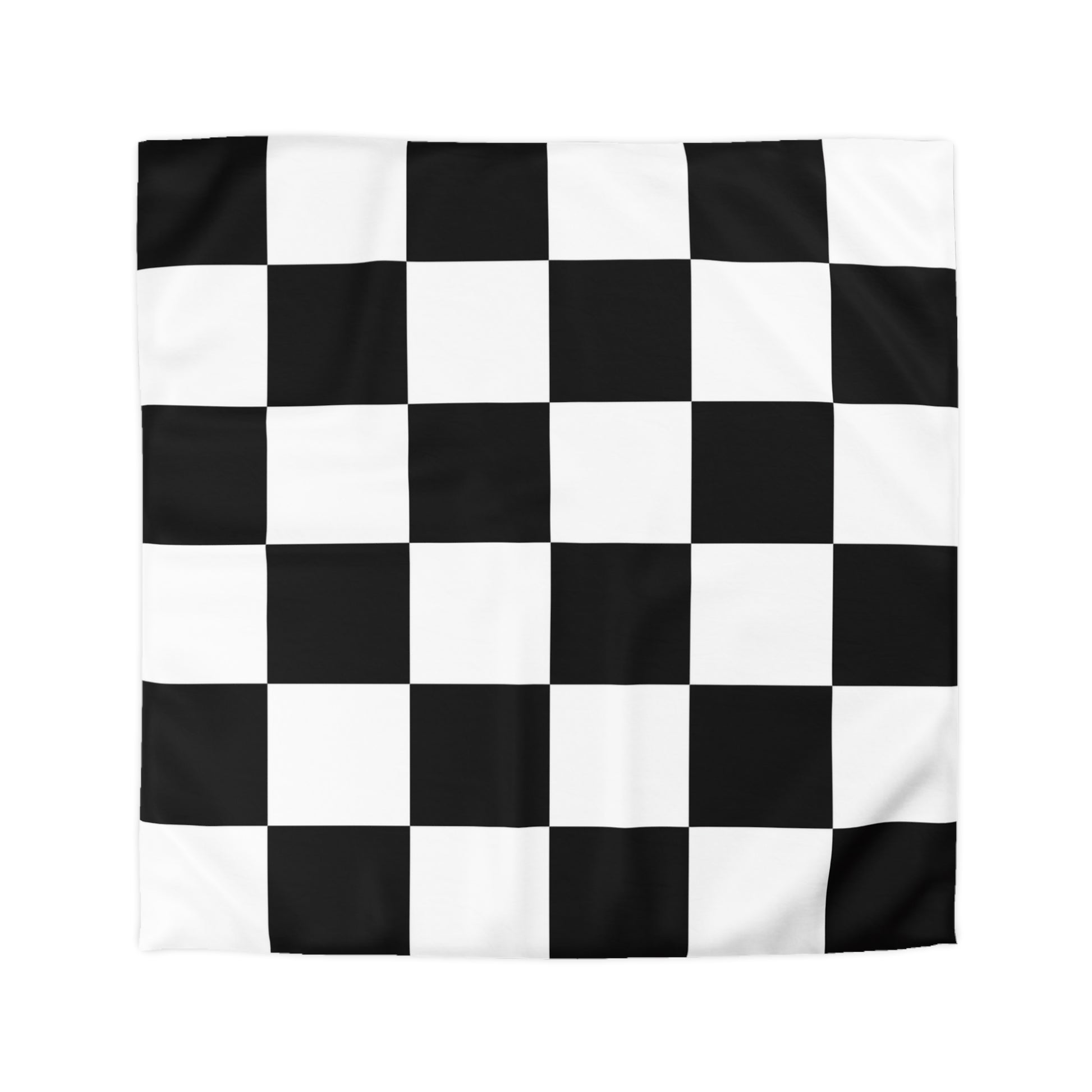 Checkerboard Black and White Microfiber Duvet Cover, Artsulli - Art is Long, Life is Short, Home Decor, Size, Queen, Color, White, , , 24390293034605