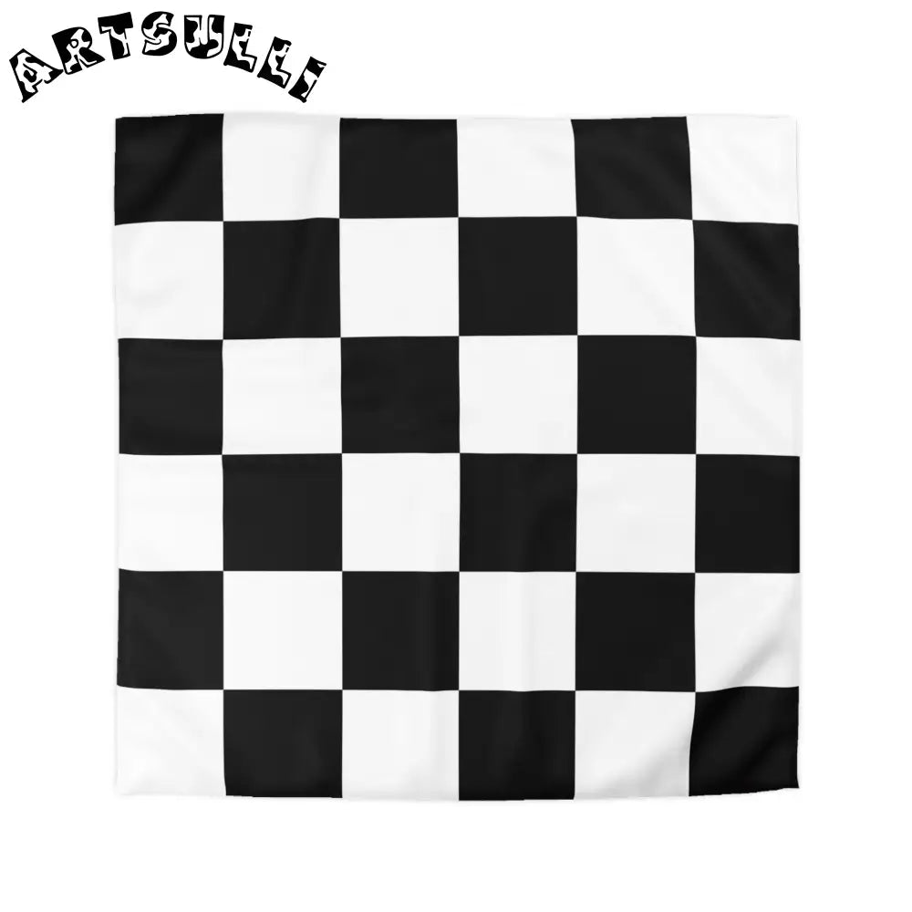 JAKKOUTTHEBXX Checkerboard Black and White Microfiber Duvet Cover