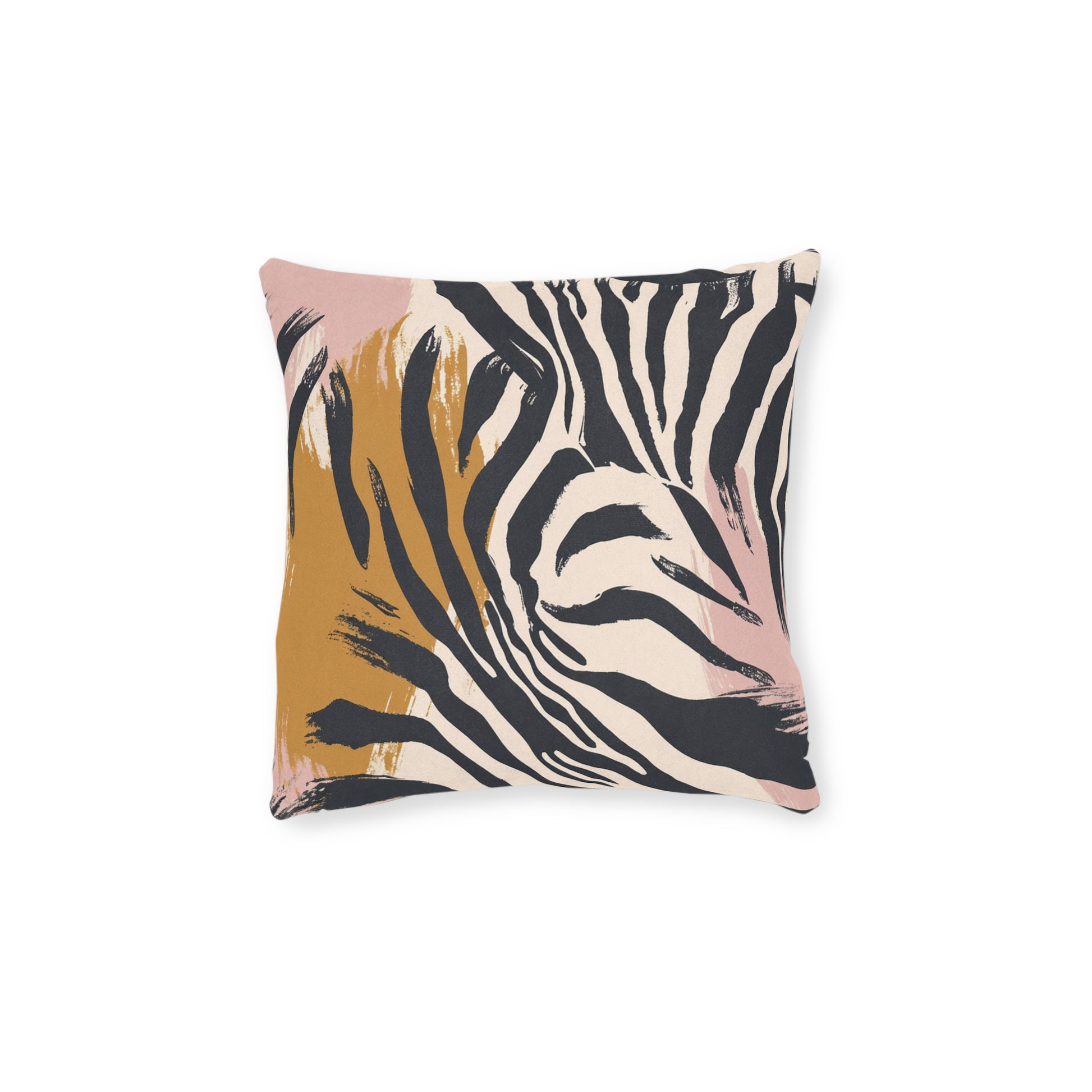 Beige Zebra Jungle Flats Square Pillow, Artsulli - Art is Long, Life is Short, Home Decor, Size, 12" × 12", , , , , 73221021565783