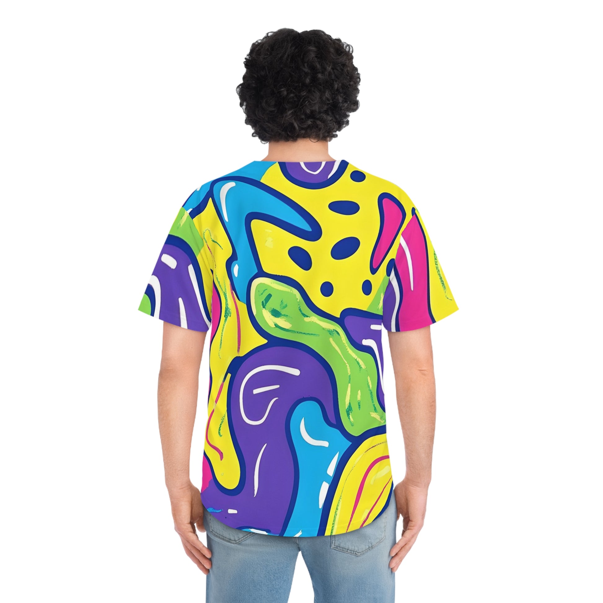 90s Trippy Slime Men's Baseball Jersey (AOP), Artsulli - Art is Long, Life is Short, All Over Prints, , , , , , , 