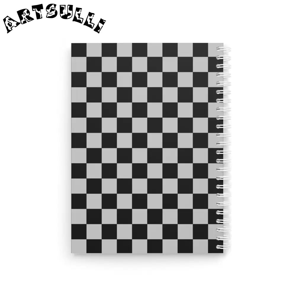 JAKKOUTTHEBXX Checkerboard Wide-Ruled Spiral Notebook JAKKOUTTHEBXX