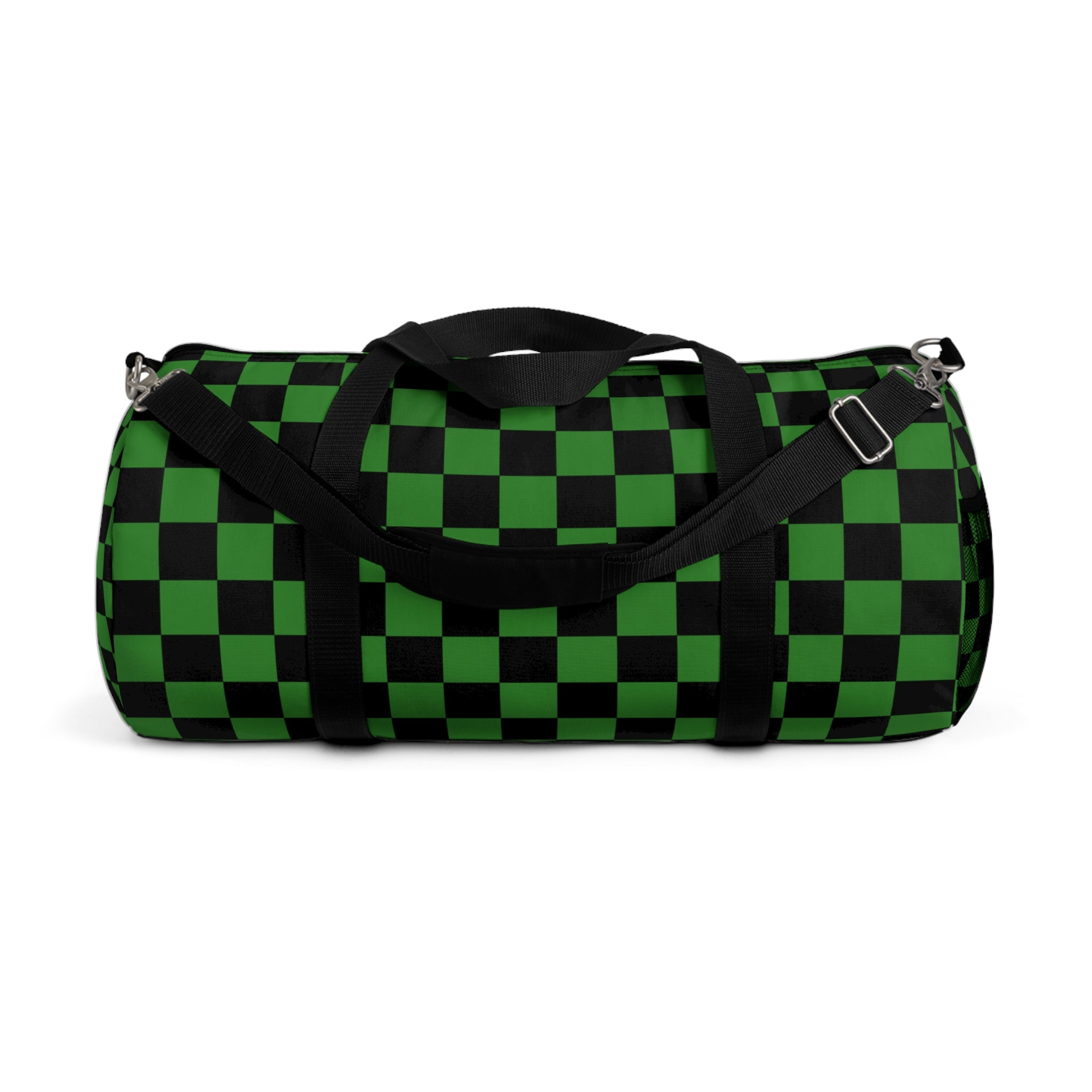 Checkerboard II Green and Black Duffel Bag, Artsulli - Art is Long, Life is Short, Bags, Size, Large, , , , , 10930299416830470091