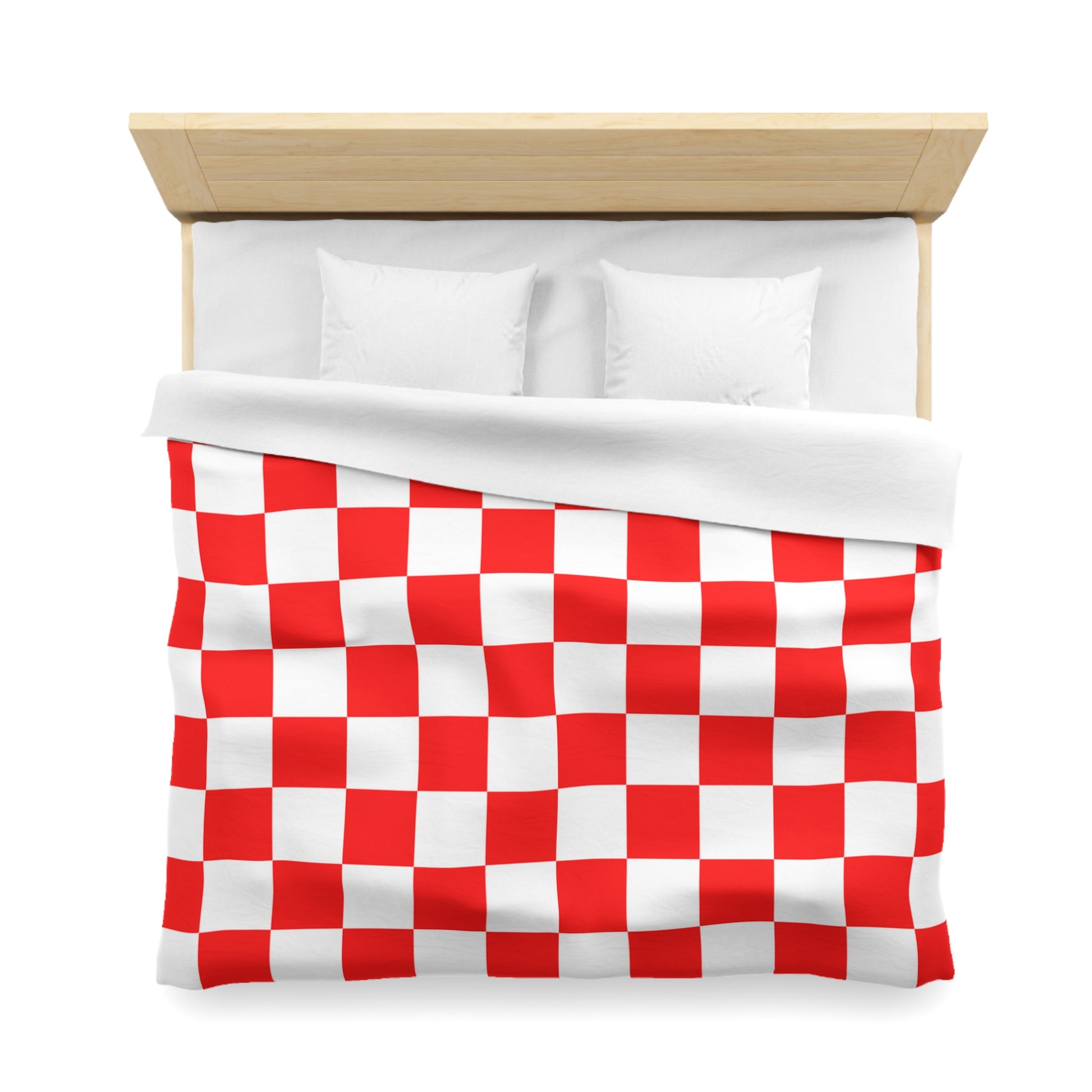 Checkerboard Red and White Microfiber Duvet Cover, Artsulli - Art is Long, Life is Short, Home Decor, , , , , , , 