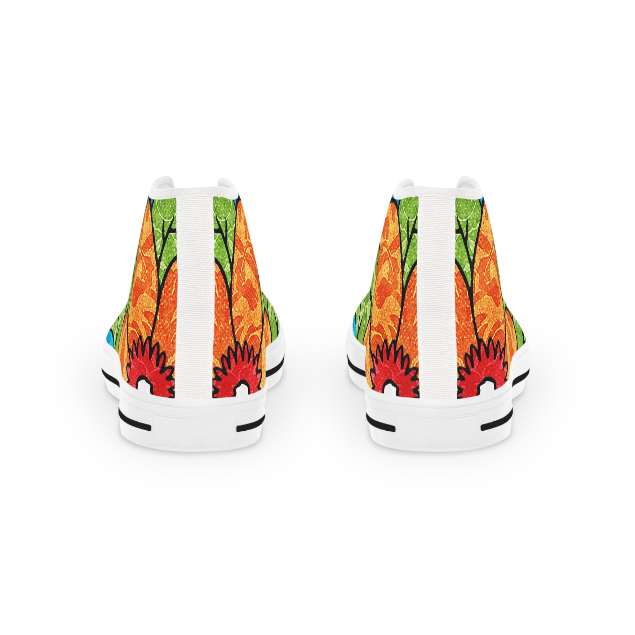 Blue Orange Groovy Men's High Top Sneakers, Artsulli - Art is Long, Life is Short, Shoes, , , , , , , 