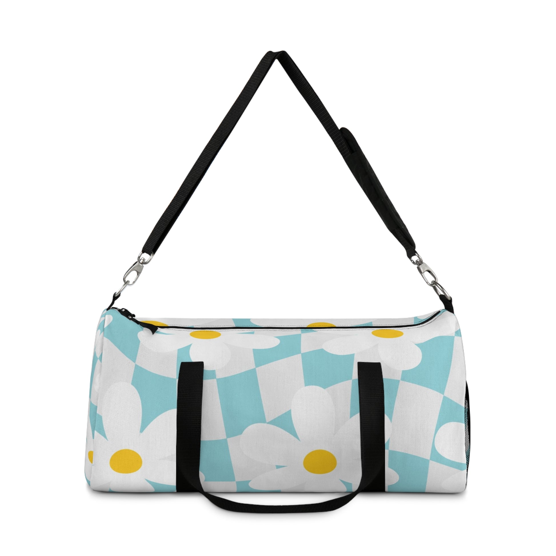 Trippy Check Garden Duffel Bag, Artsulli - Art is Long, Life is Short, Bags, , , , , , , 