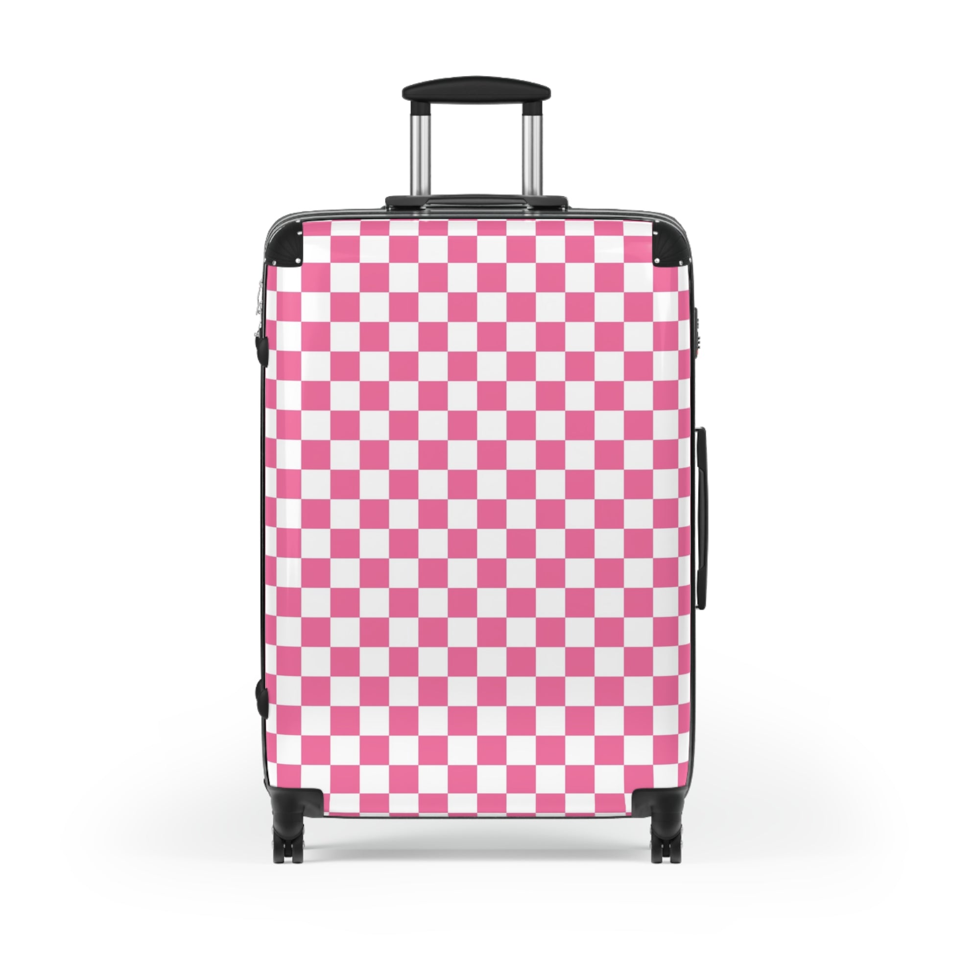 Yuyushiki Pink Check Suitcase, Artsulli - Art is Long, Life is Short, Bags, , , , , , , 