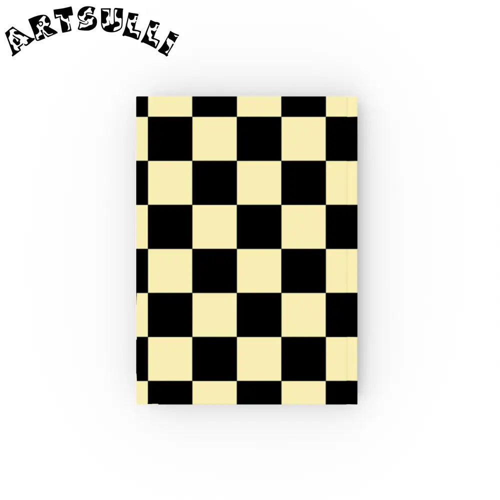JAKKOUTTHEBXX Checkerboard Black and Yellow Hard Backed Journal