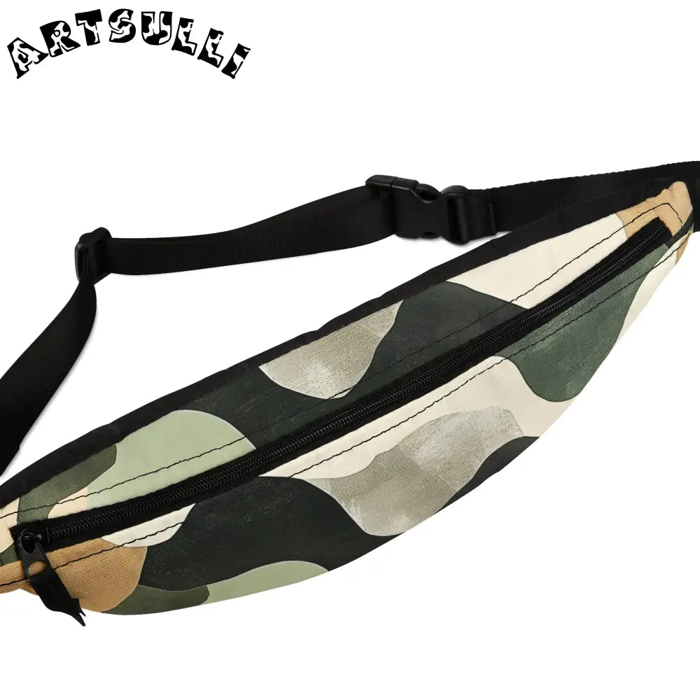 JAKKOUTTHEBXX Camouflage Waist Bag with Adjustable Black Strap