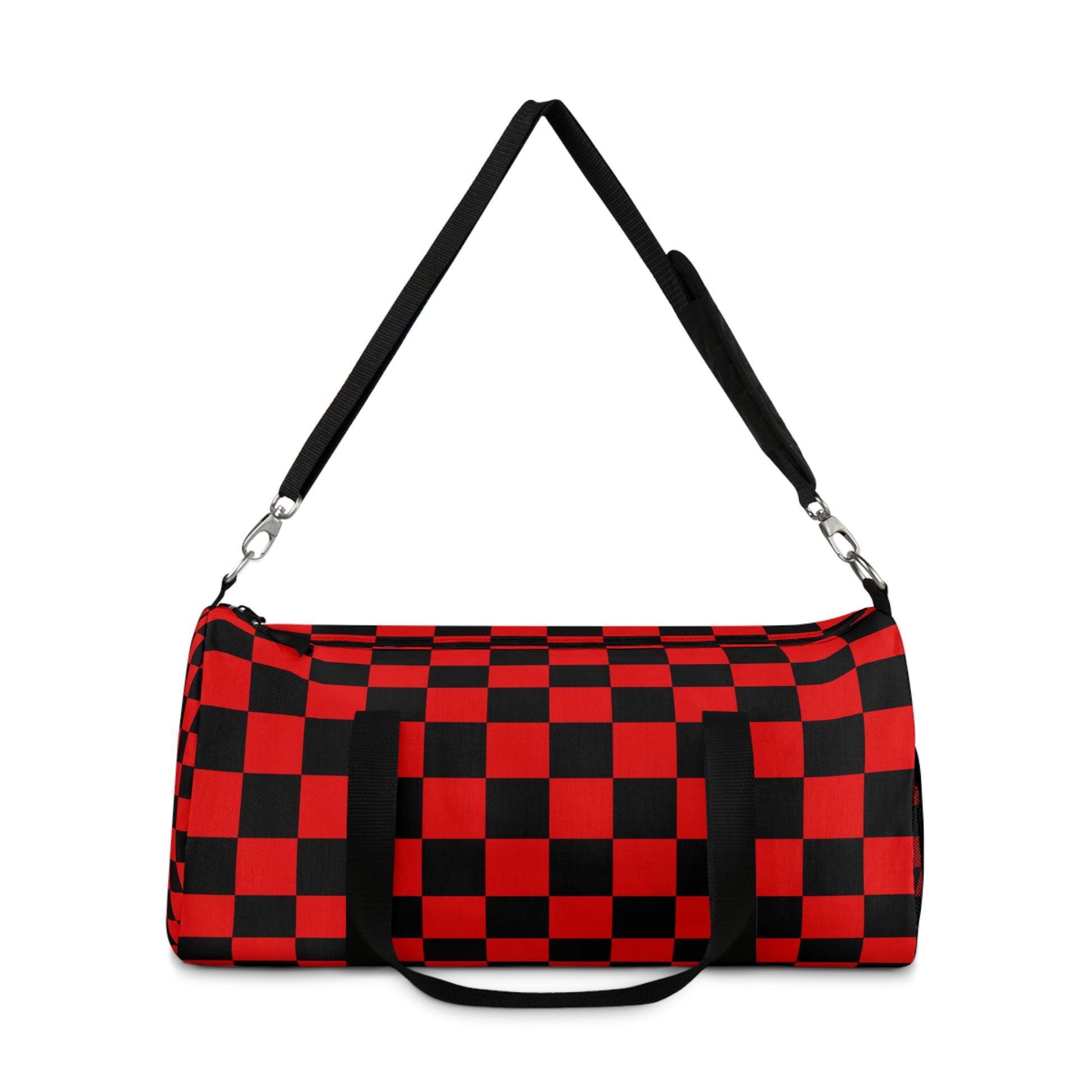Checkerboard Red and Black Duffel Bag, Artsulli - Art is Long, Life is Short, Bags, , , , , , , 
