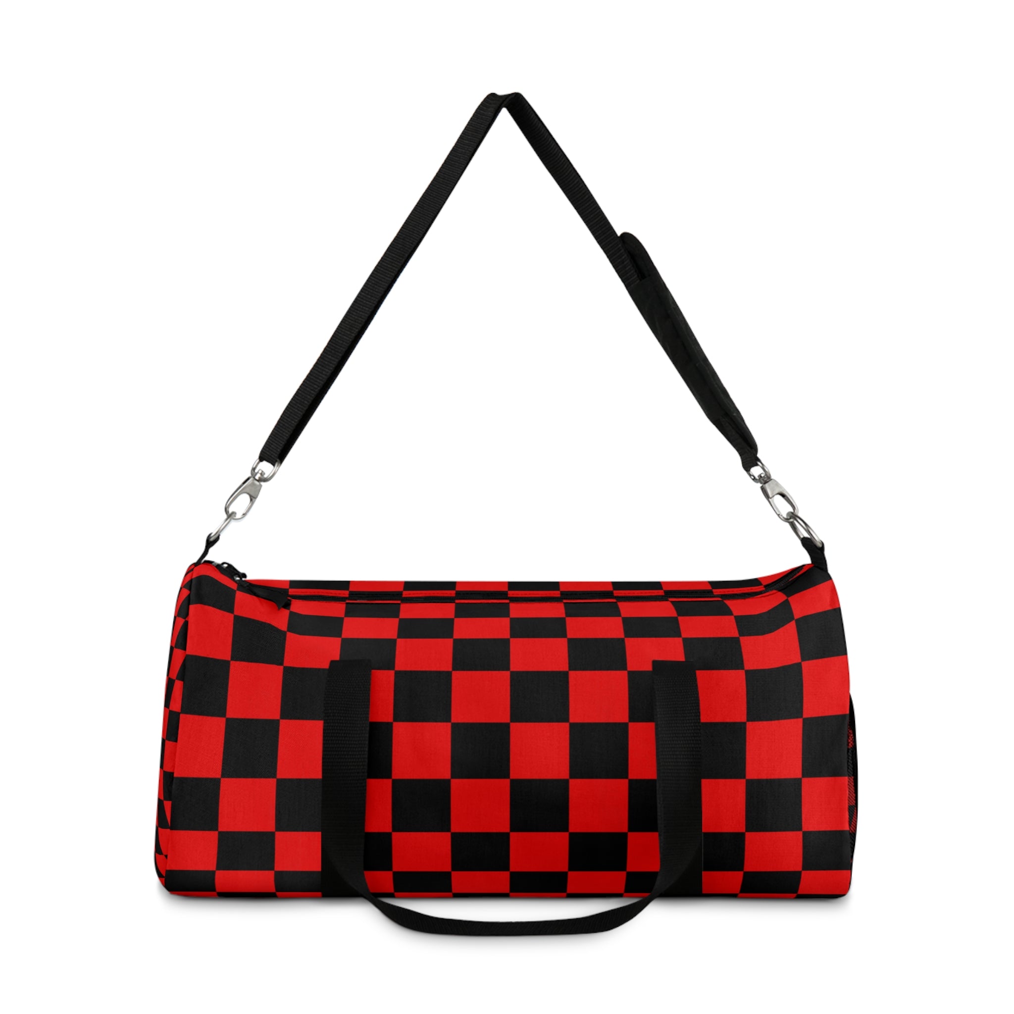 Checkerboard Red and Black Duffel Bag, Artsulli - Art is Long, Life is Short, Bags, , , , , , , 