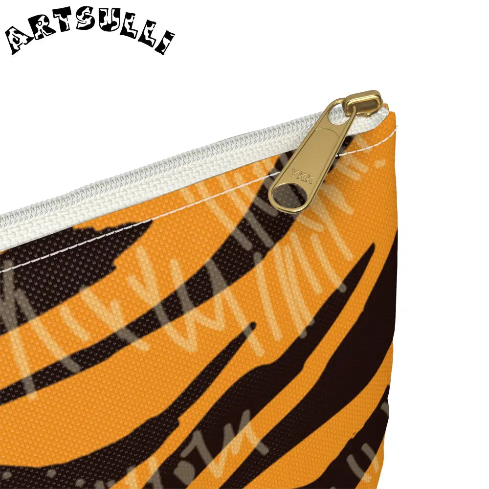 JAKKOUTTHEBXX Tiger Scratches Orange & Black Accessory Pouch