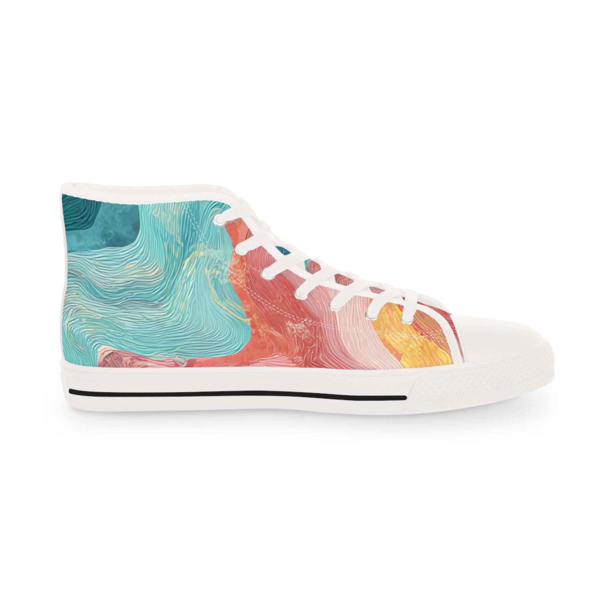 Liquid Marble Spill Men's High Top Sneakers, Artsulli - Art is Long, Life is Short, Shoes, , , , , , , 