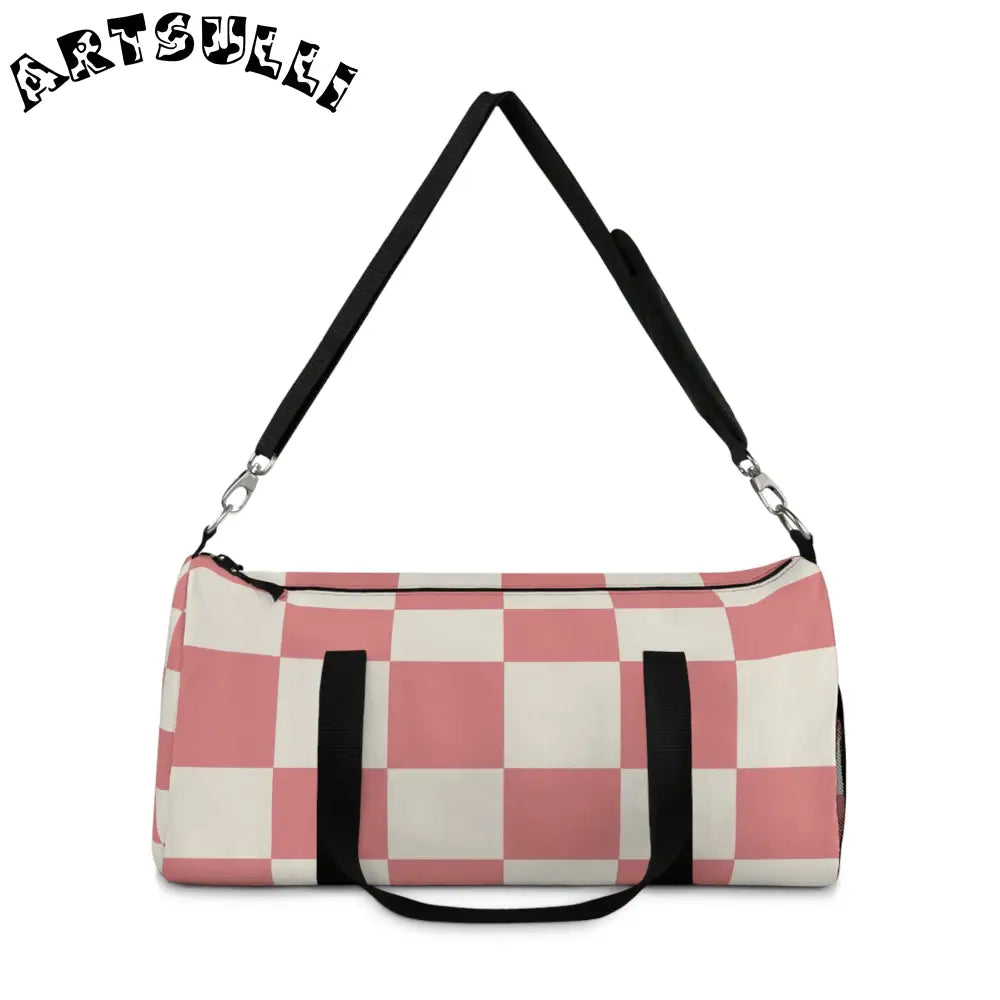 JAKKOUTTHEBXX Retro Checkered Grassland Sprites Duffel Bag