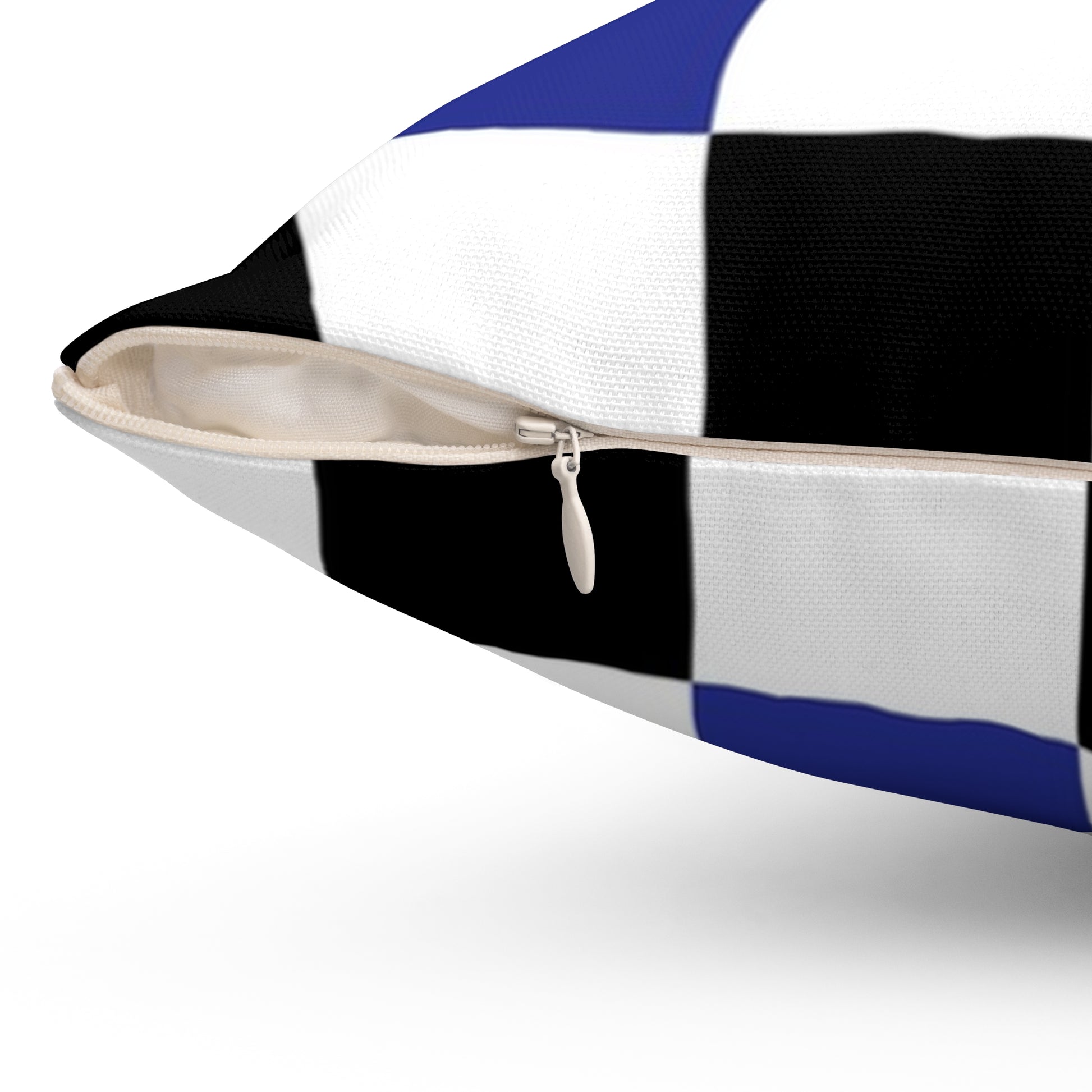 Checkerboard Blue White and Black Spun Polyester Square Pillow, Artsulli - Art is Long, Life is Short, Home Decor, , , , , , , 
