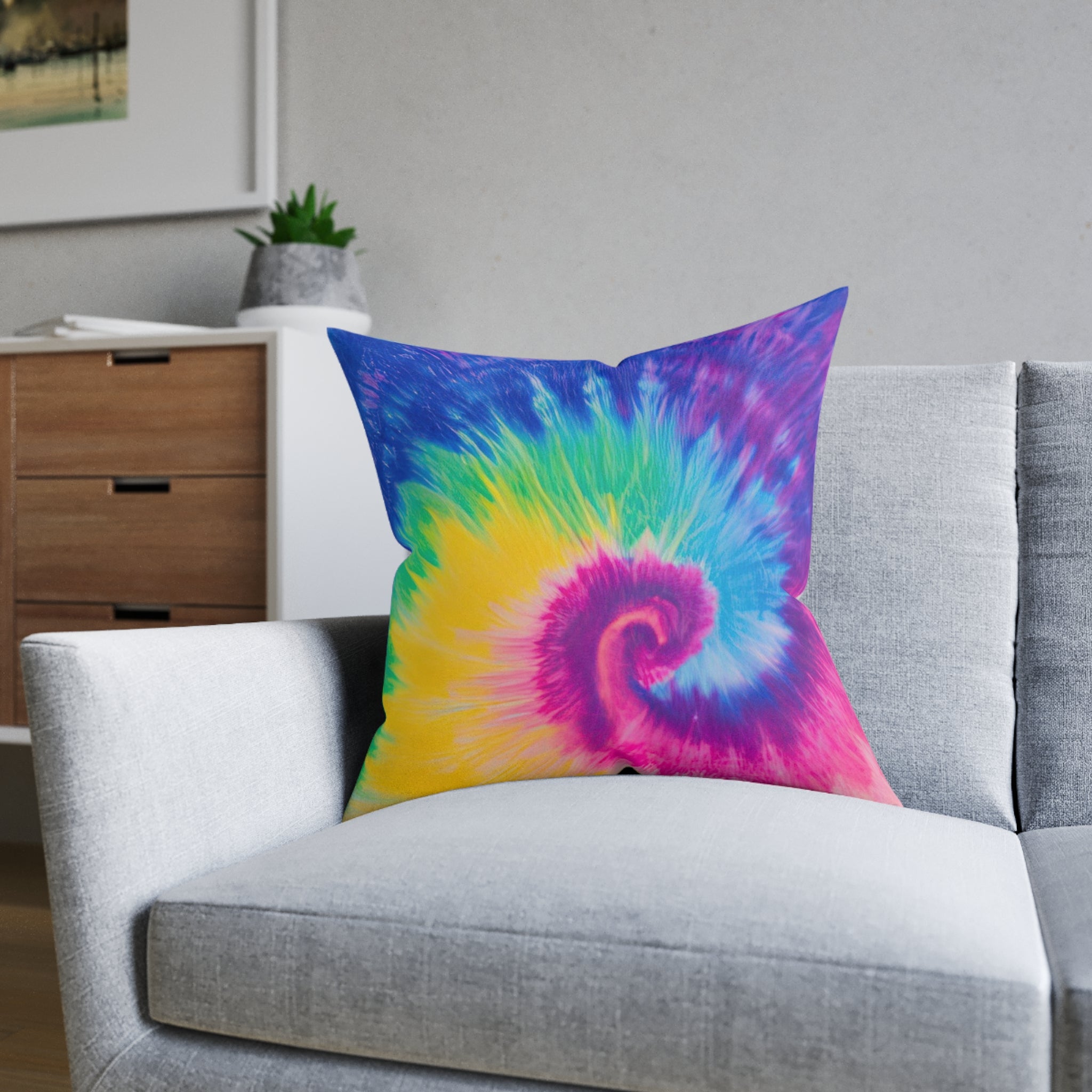 Psychedelic Tie Dye Square Pillow, Artsulli - Art is Long, Life is Short, Home Decor, , , , , , , 