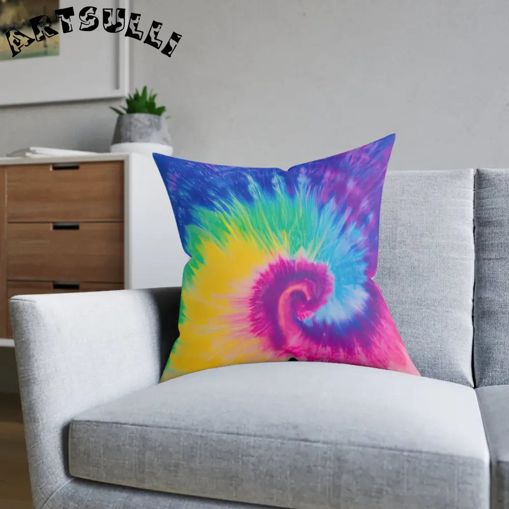 JAKKOUTTHEBXX Colorful Tie Dye Art Printed Square Pillow 2025