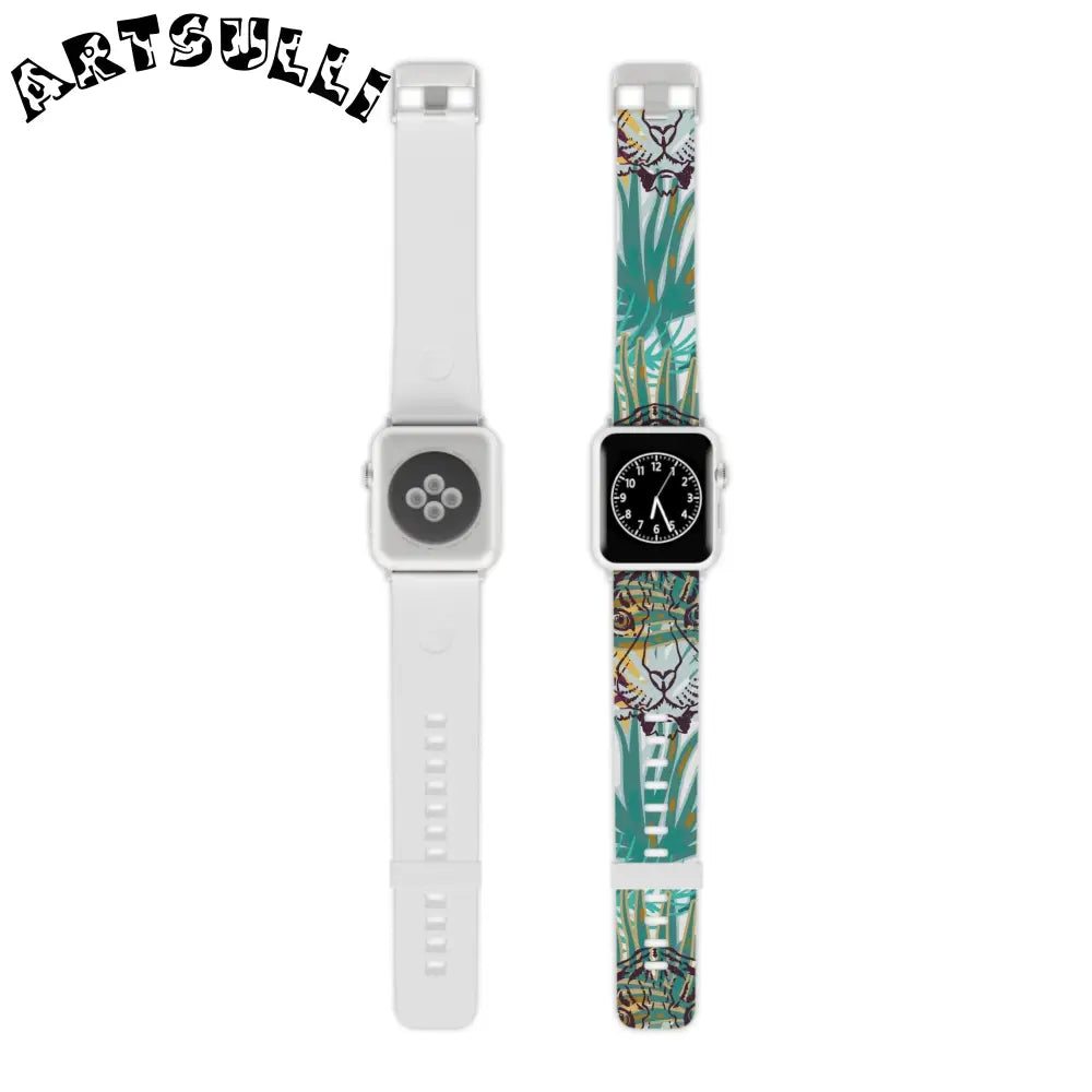 JAKKOUTTHEBXX Tropical Jungle Tigers Brown and Green Watch Band