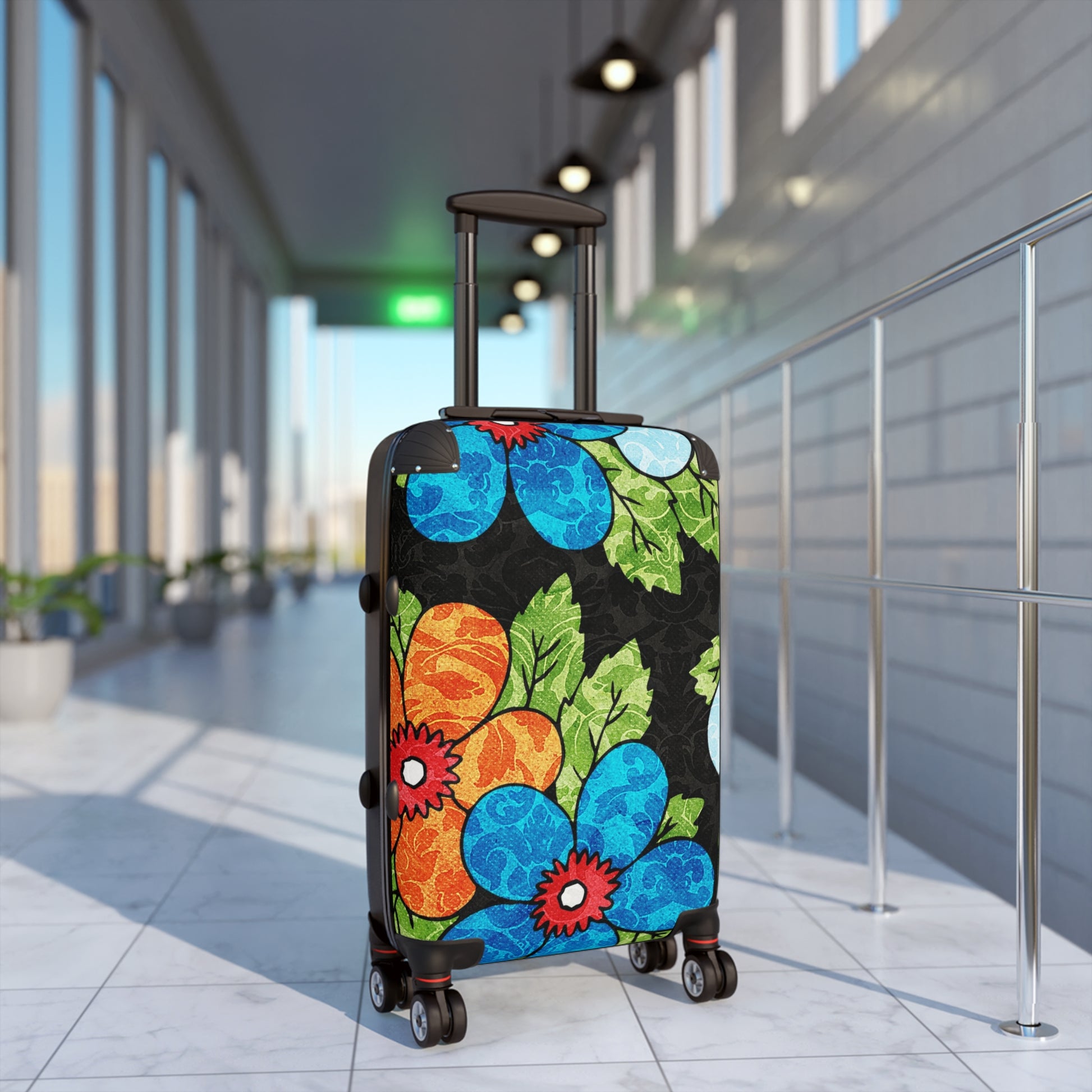 Groovy Black Floral Kl Suitcase, Artsulli - Art is Long, Life is Short, Bags, , , , , , , 