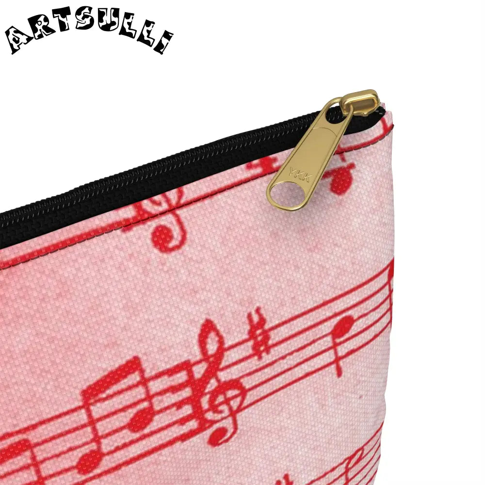 JAKKOUTTHEBXX Red Musical Note Zippered Pouch 2025