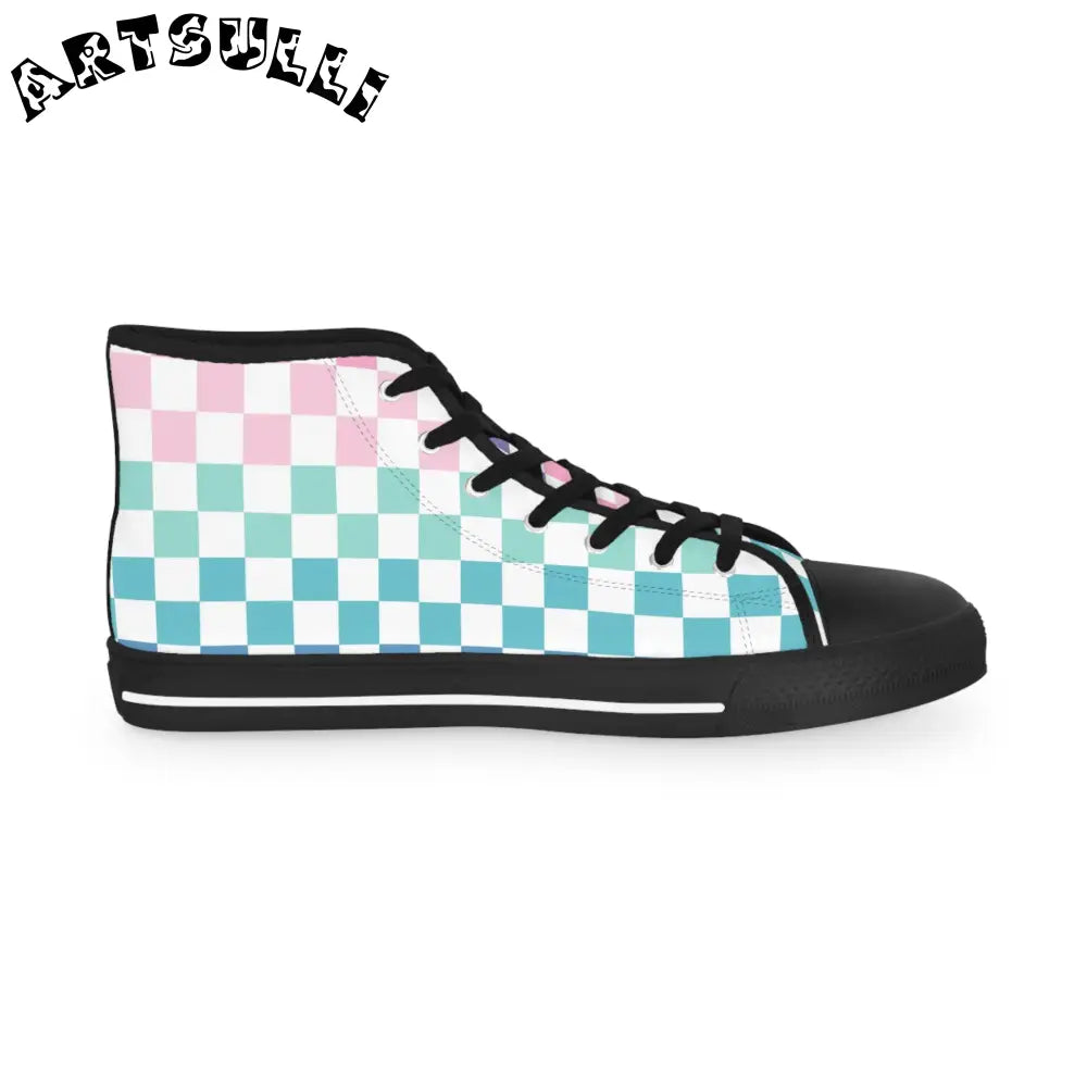 JAKKOUTTHEBXX Vaporwave Rainbow Checkerboard Multi-Color Men’s High