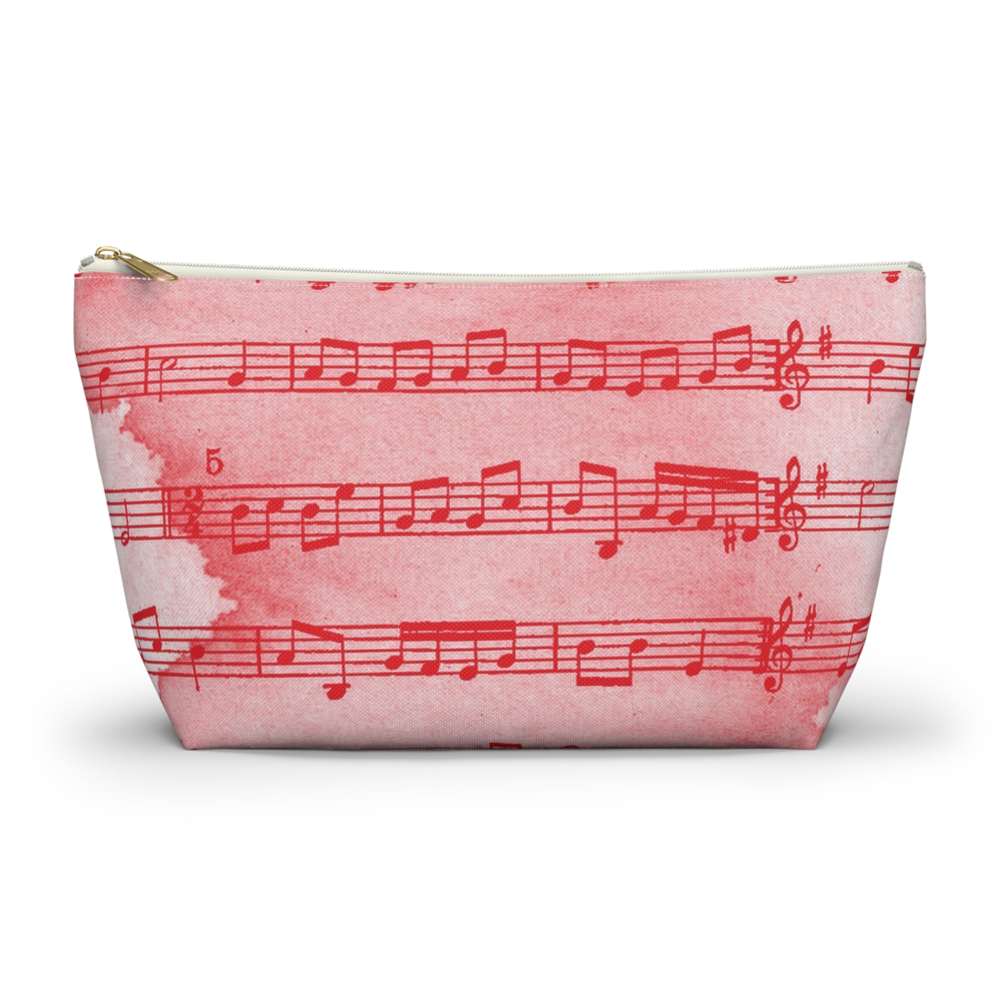 Drip Spill Type Beat Sheet Music Red Accessory Pouch w T-bottom, Artsulli - Art is Long, Life is Short, Bags, Size, Large, Color, White zipper, , , 10543578786513842185