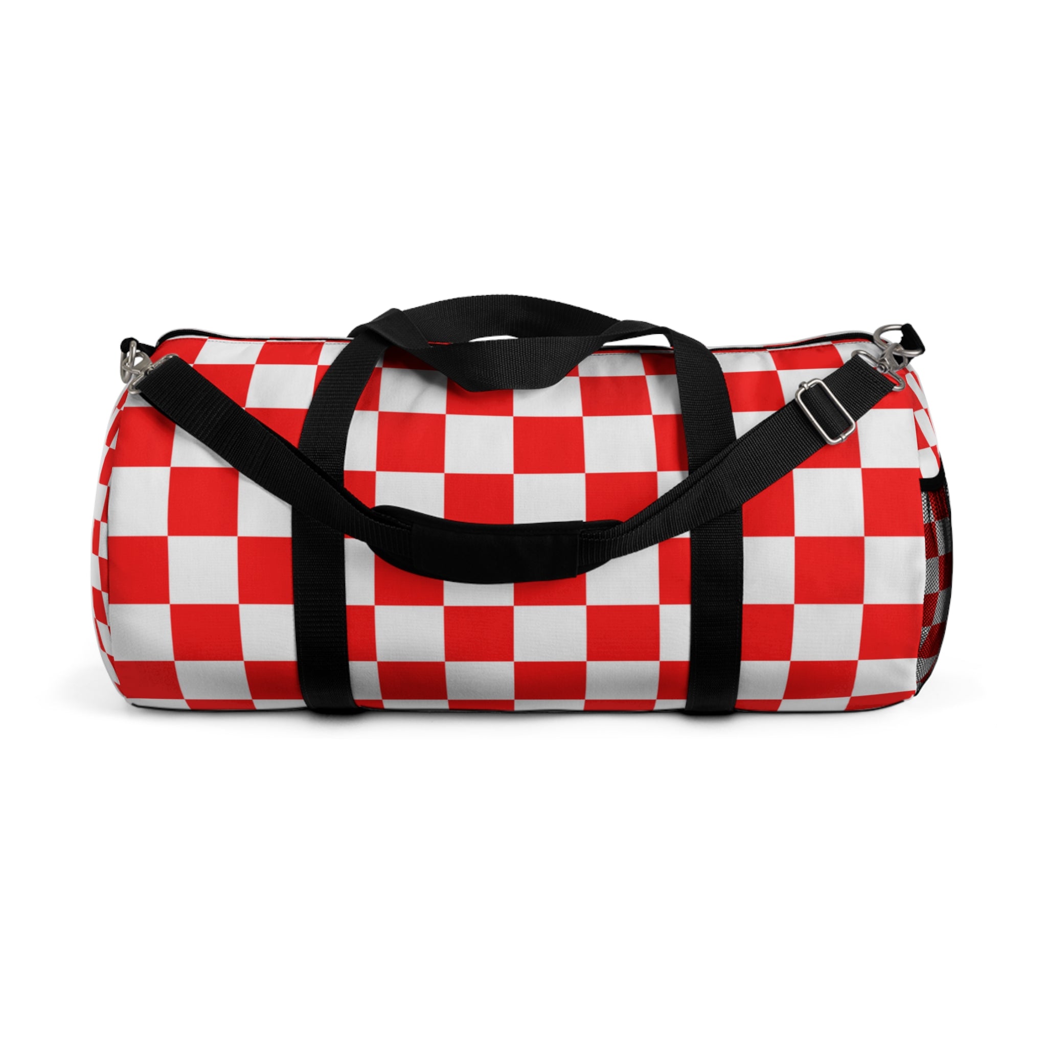 Checkerboard Red and White Duffel Bag, Artsulli - Art is Long, Life is Short, Bags, Size, Large, , , , , 30409783929715913004