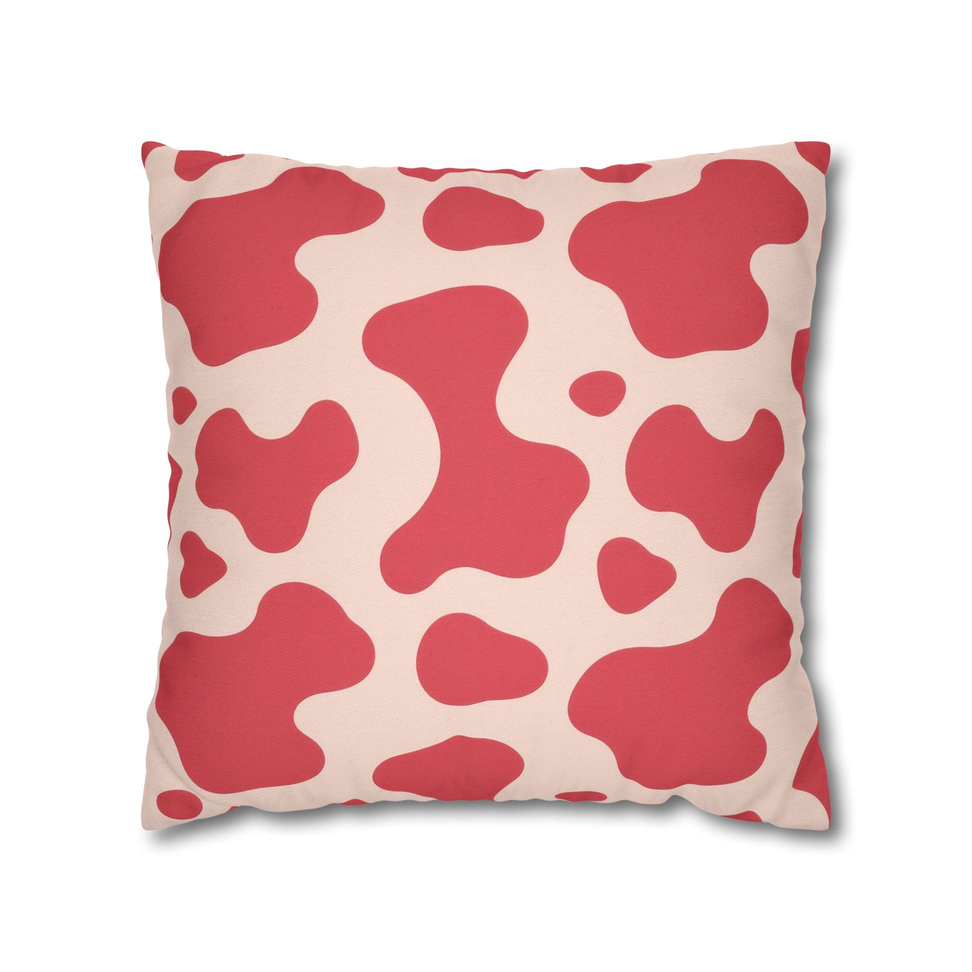 Red Jungle Cow Spun Polyester Square Pillowcase, Artsulli - Art is Long, Life is Short, Home Decor, Size, 18" × 18", , , , , 31624207605138317375