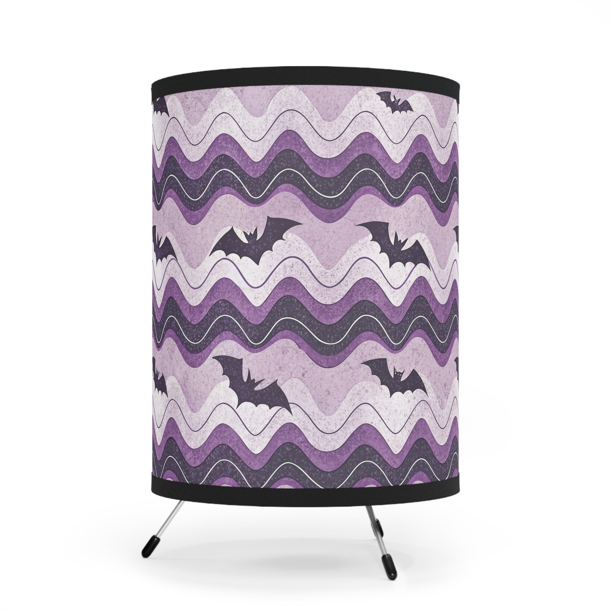 Bat Wave Tripod Lamp with High-Res Printed Shade, US\CA plug, Artsulli - Art is Long, Life is Short, Home Decor, , , , , , , 