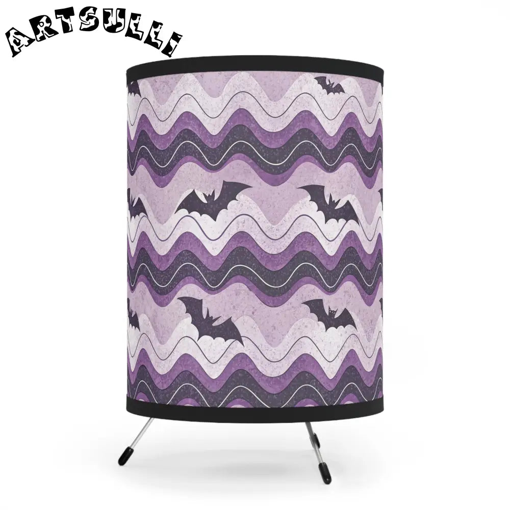 JAKKOUTTHEBXX Bat Wave Tripod Lamp with High-Res Printed Shade US\CA
