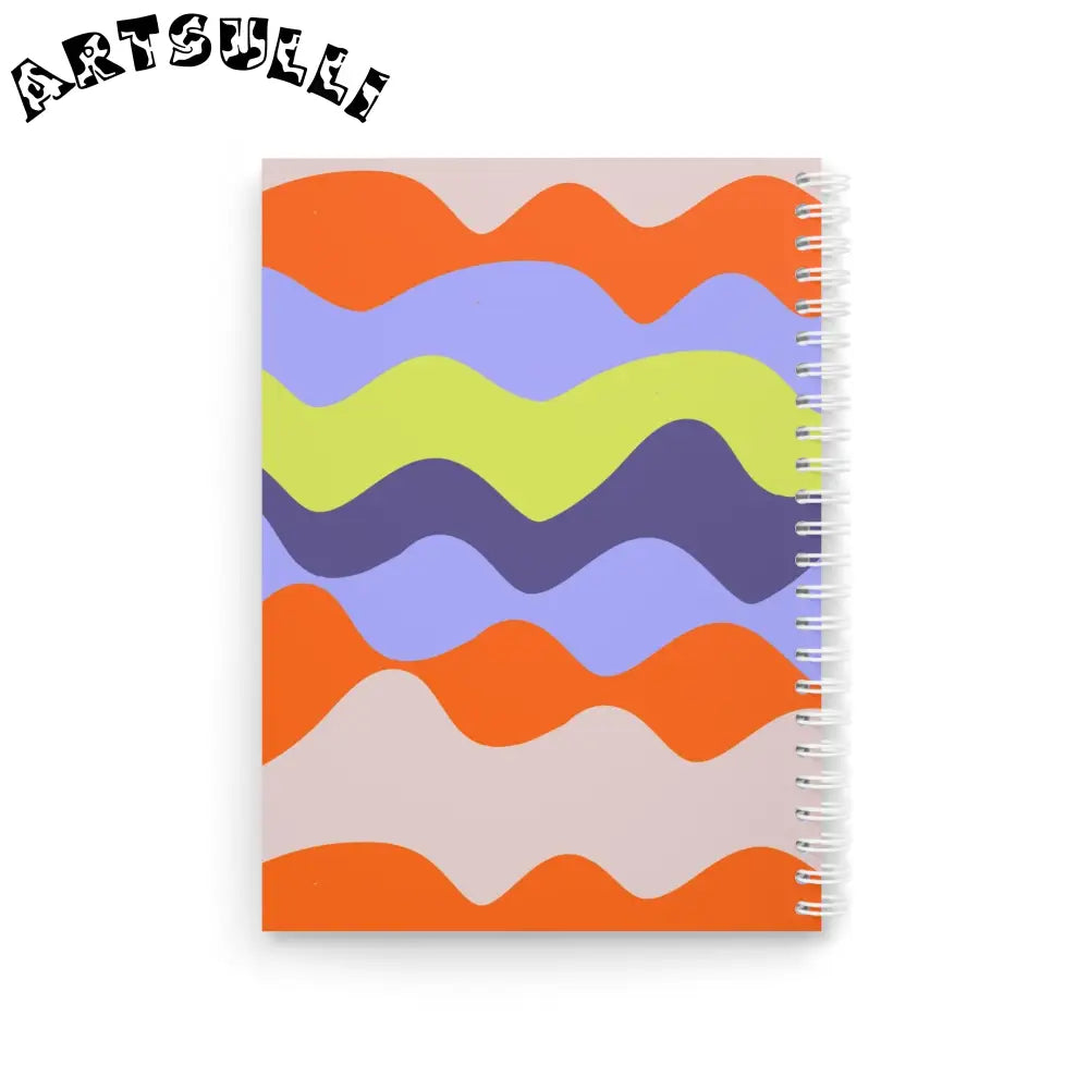 JAKKOUTTHEBXX Waves Red and Blue Spiral Notebook JAKKOUTTHEBXX