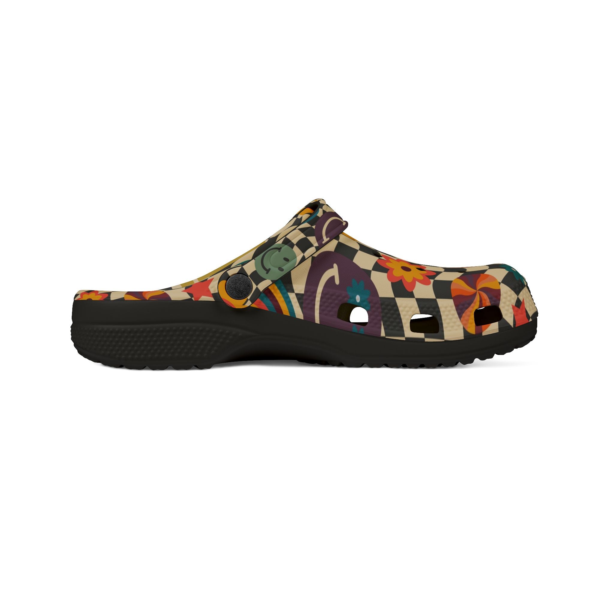 Trippy x Wavy Checkerboard x Smiley Face x Rainbow x Flowers Multi-Color EVA Foam Rubber Shoes (AOP), Artsulli - Art is Long, Life is Short, Shoes, , , , , , , 