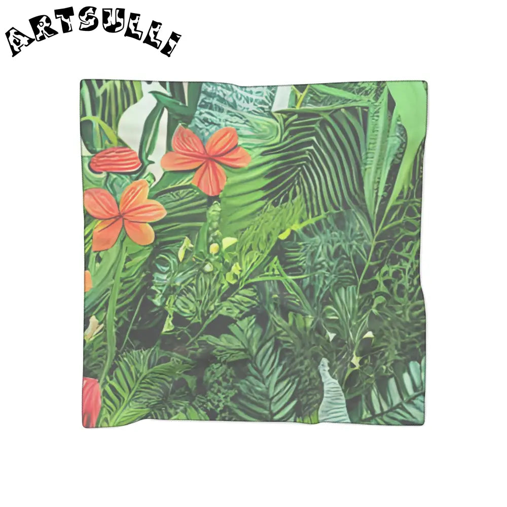 JAKKOUTTHEBXX Tropical Foliage Throw Pillow Orange Flower Print