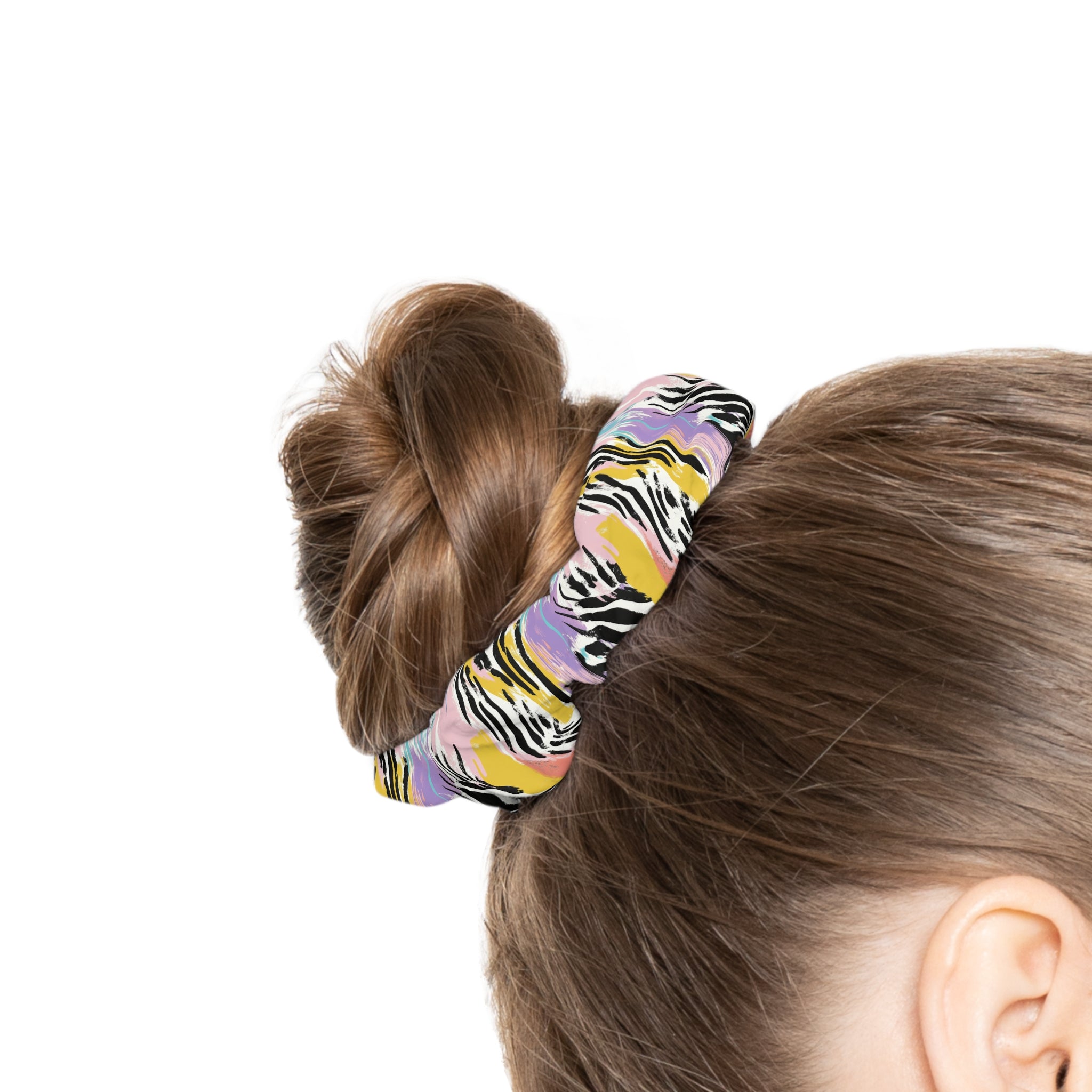 Wild Zebra Stripes x Paint Brush Strokes Multi-Color Scrunchie, Artsulli - Art is Long, Life is Short, Accessories, , , , , , , 