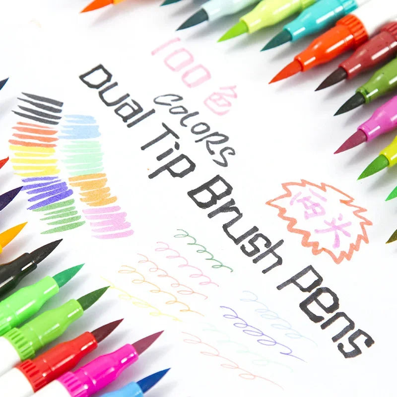 Buy The Best By Artsulli - Art is Long Life Short - 12-120 Colors Double Sided Marker Pens Set Water Based Washable Ink School Drawing