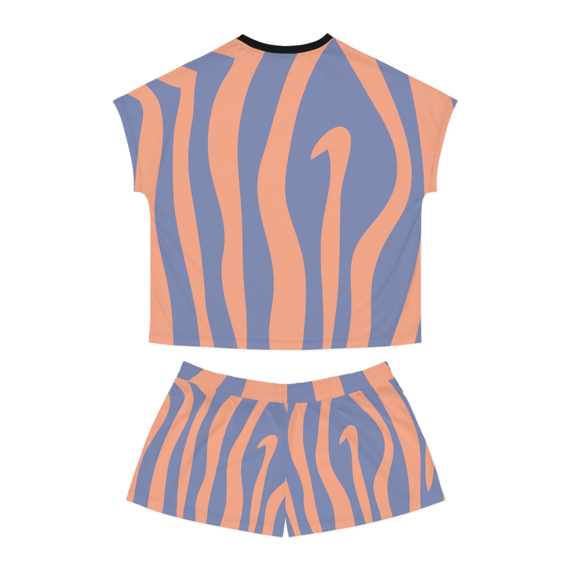 Melting Zebra Stripes Women's Short Pajama Set (AOP), Artsulli - Art is Long, Life is Short, All Over Prints, , , , , , , 